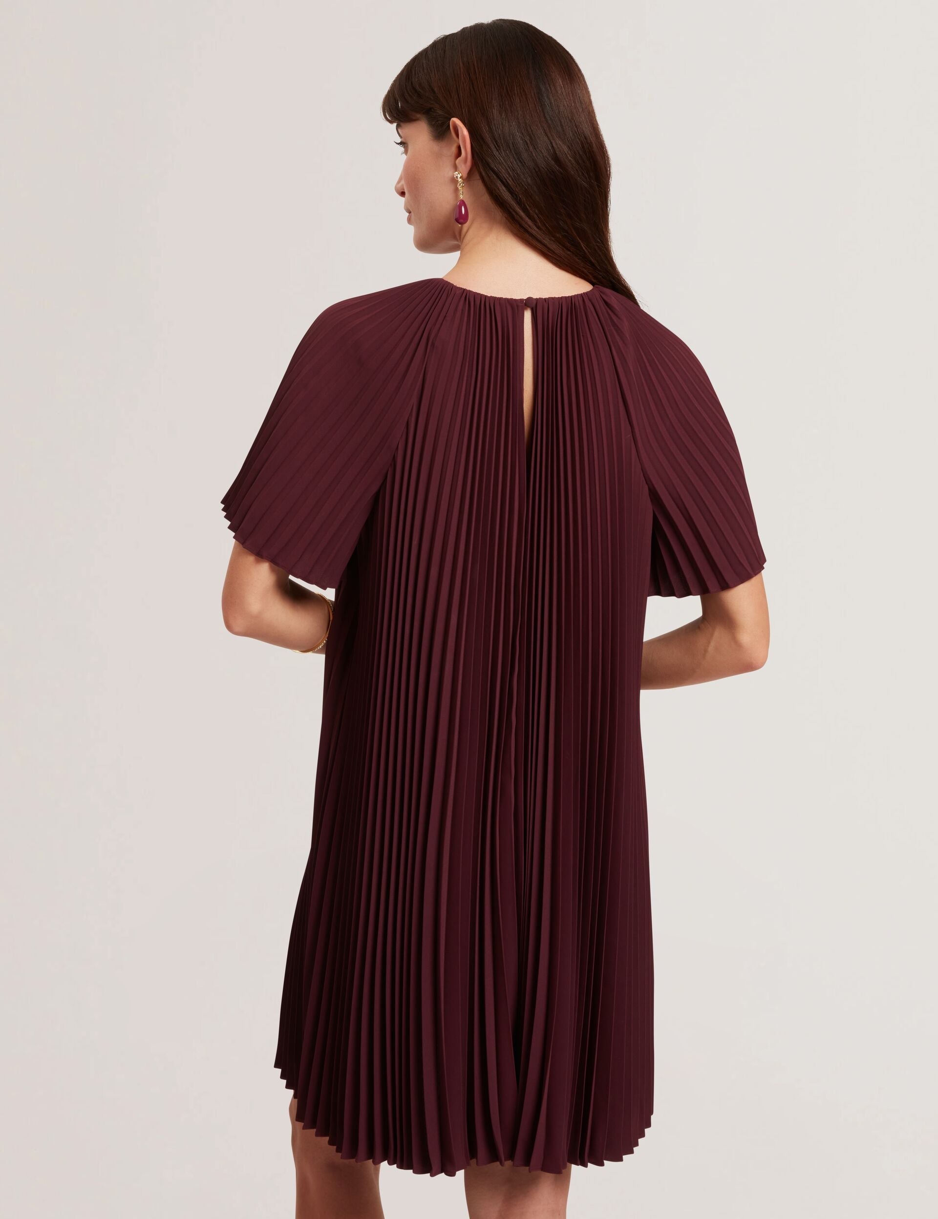 Ted Baker Convala Pleated Short Sleeve Aline Mini Dress Women's