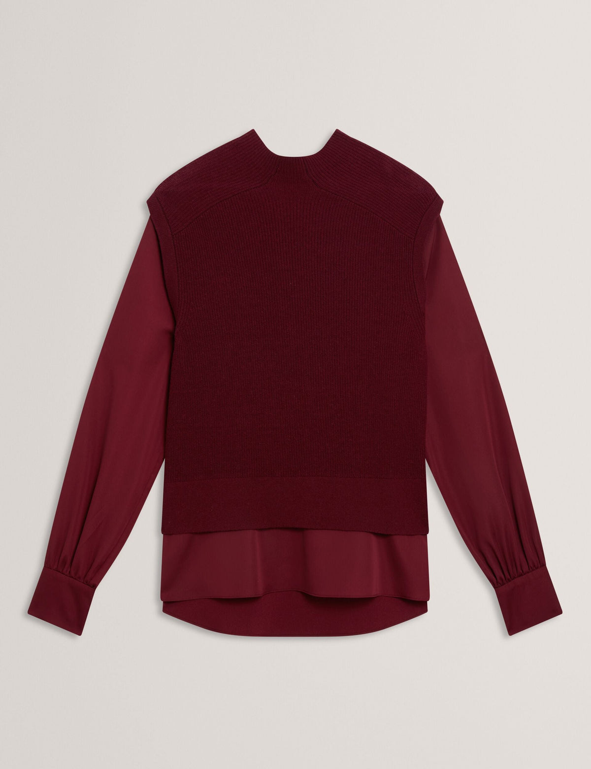 Ted Baker Caycey 2In1 Knit Vest Long Sleeve Shirt Women's