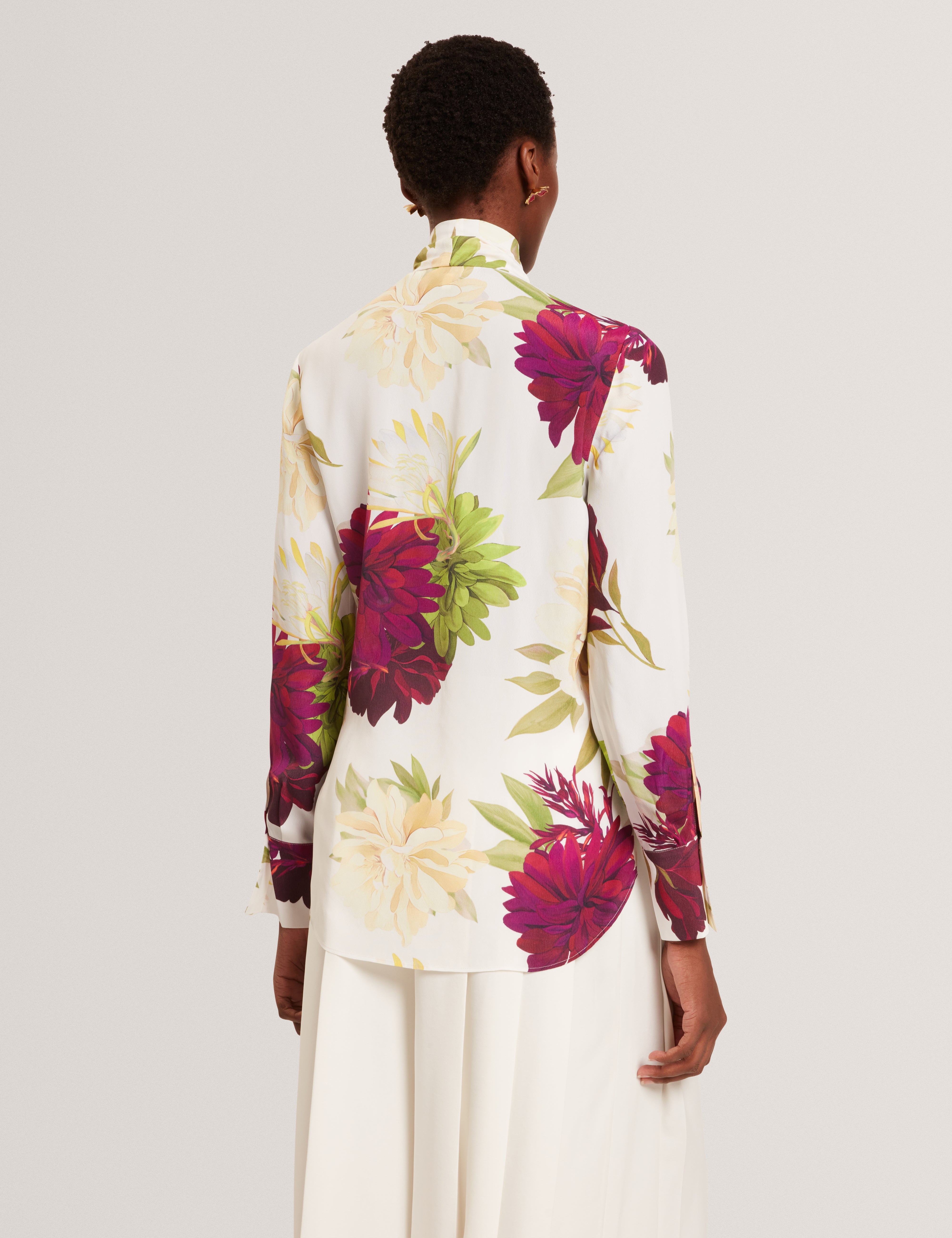 Ted Baker Marzena Printed Scarf Neck Long Sleeve Blouse Women's