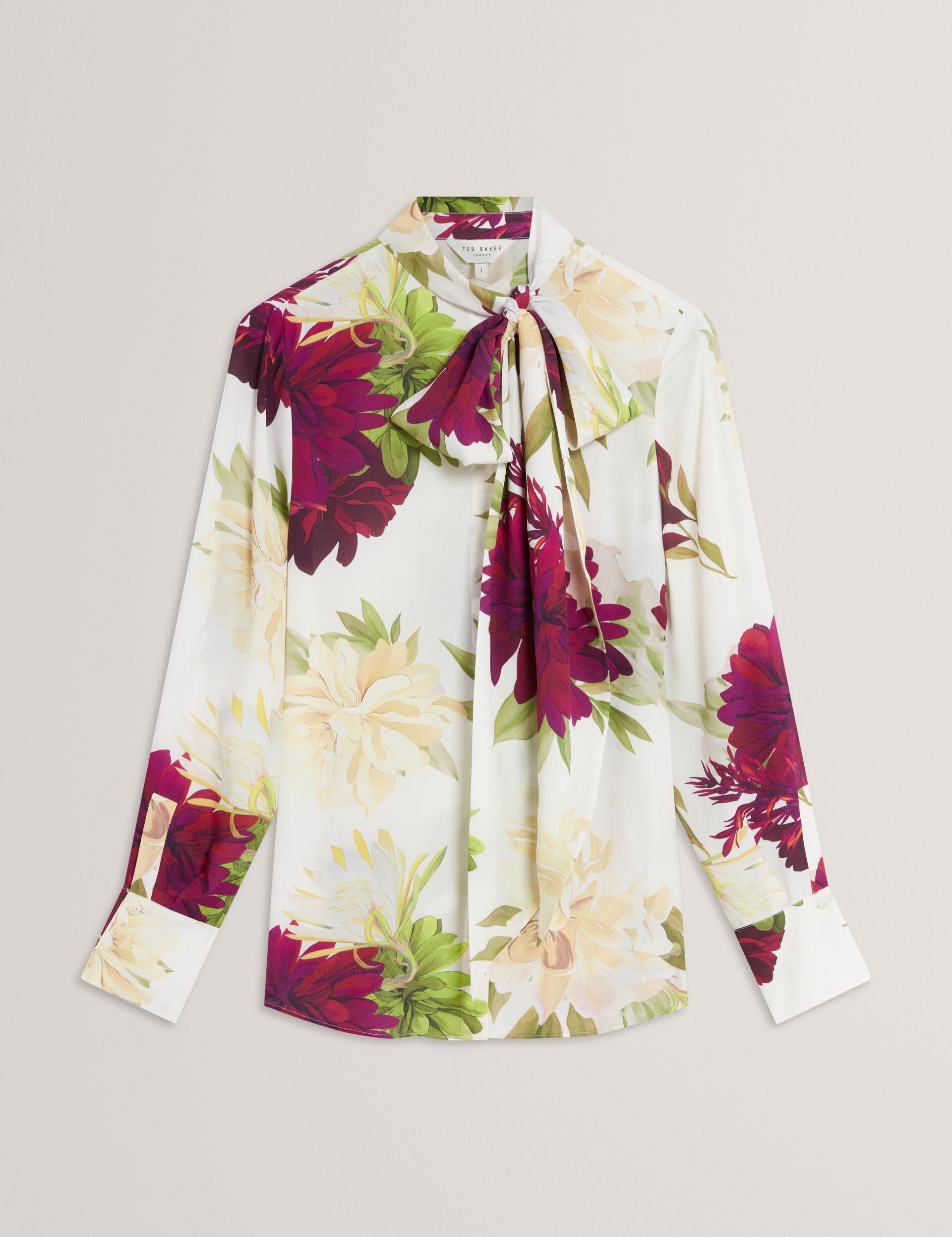 Ted Baker Marzena Printed Scarf Neck Long Sleeve Blouse Women's