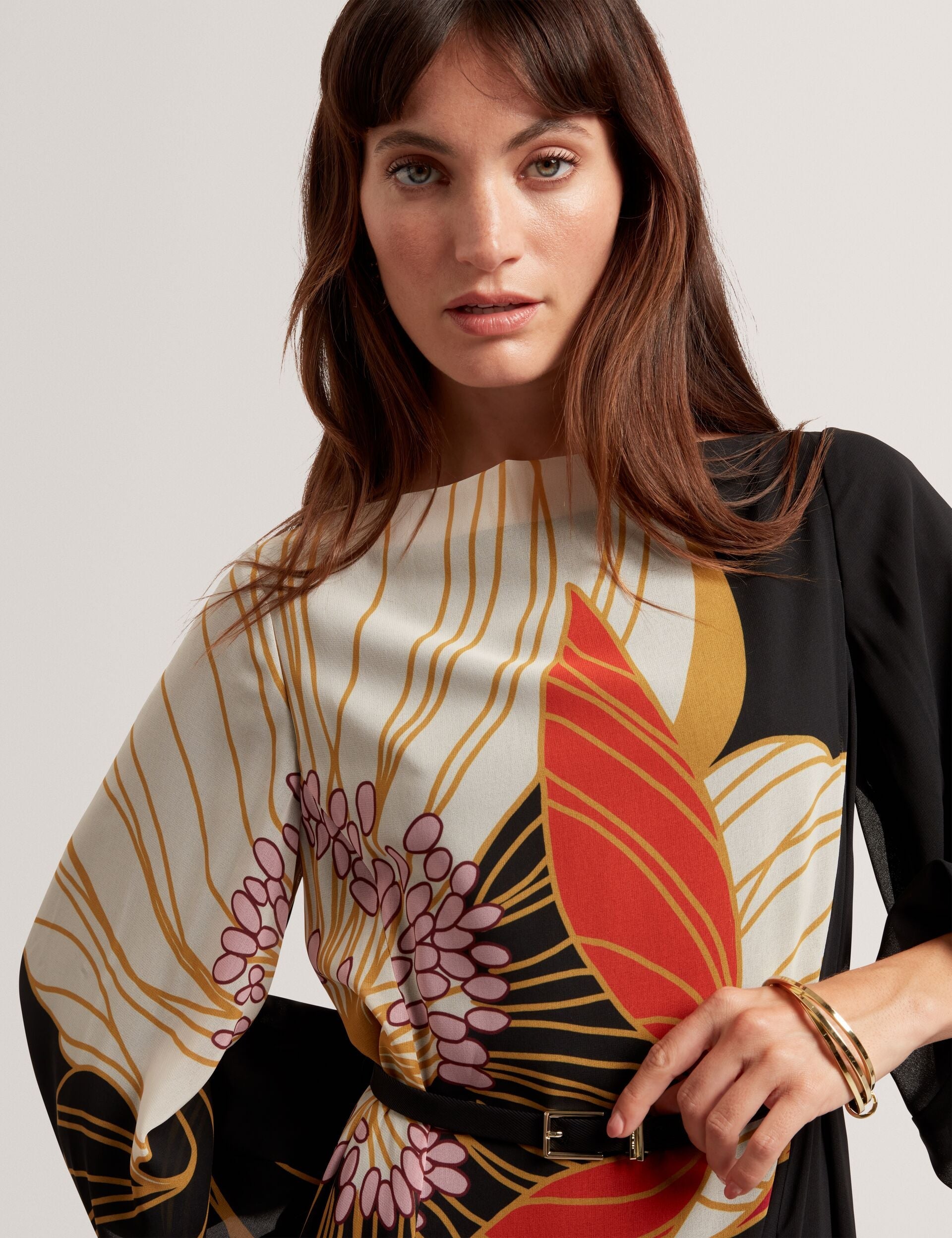 Ted Baker Cammeli Nouveau Floral Long Sleeve Maxi Dress Women's
