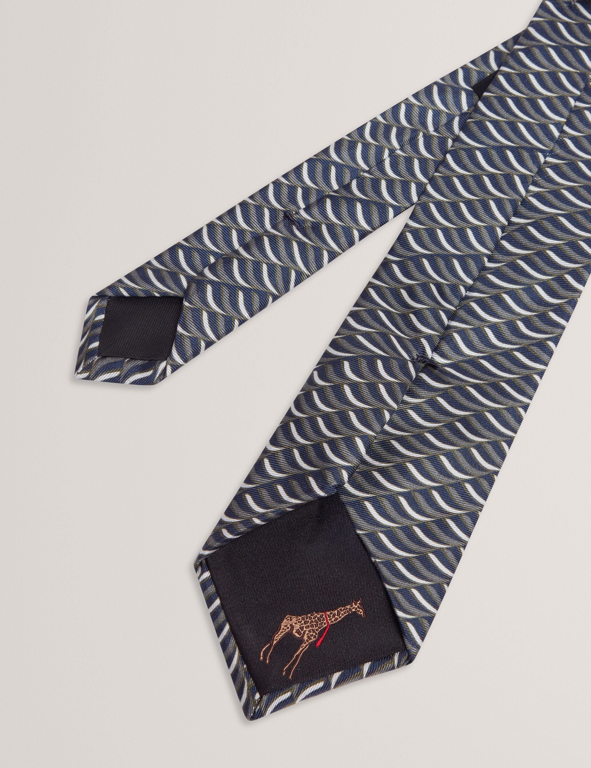 Ted Baker Gennaro Wave Geometric Print Silk Tie