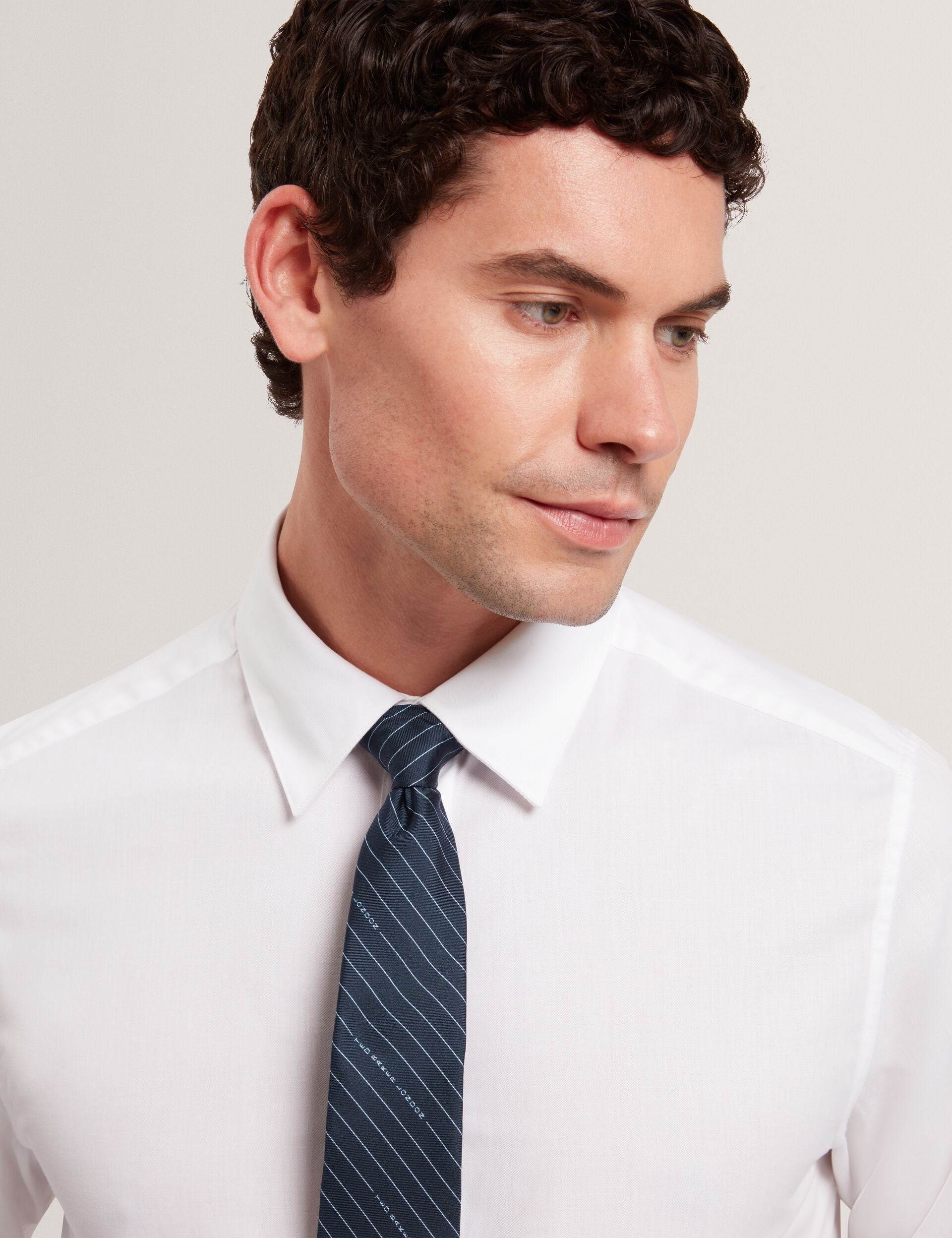 Ted Baker Octavio Logo Pinstripe Woven Silk Tie