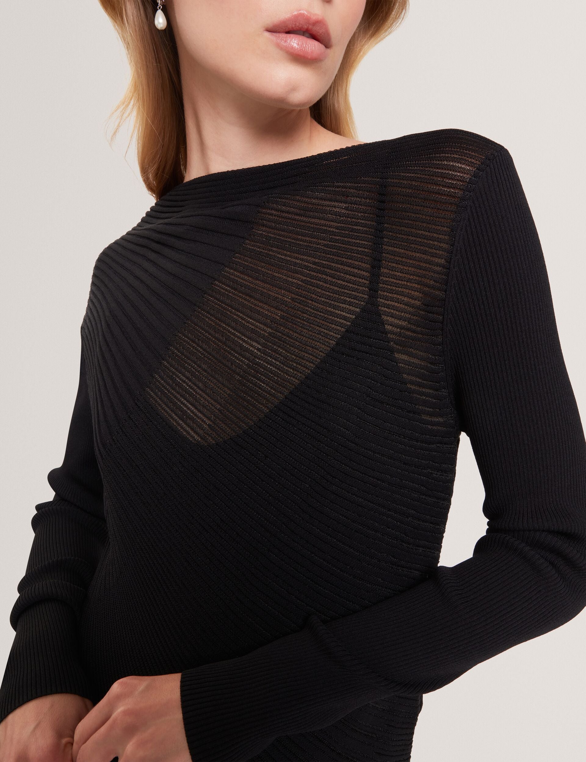 Ted Baker Ceyloaa Sheer Detail Knit Long Sleeve Top Women's