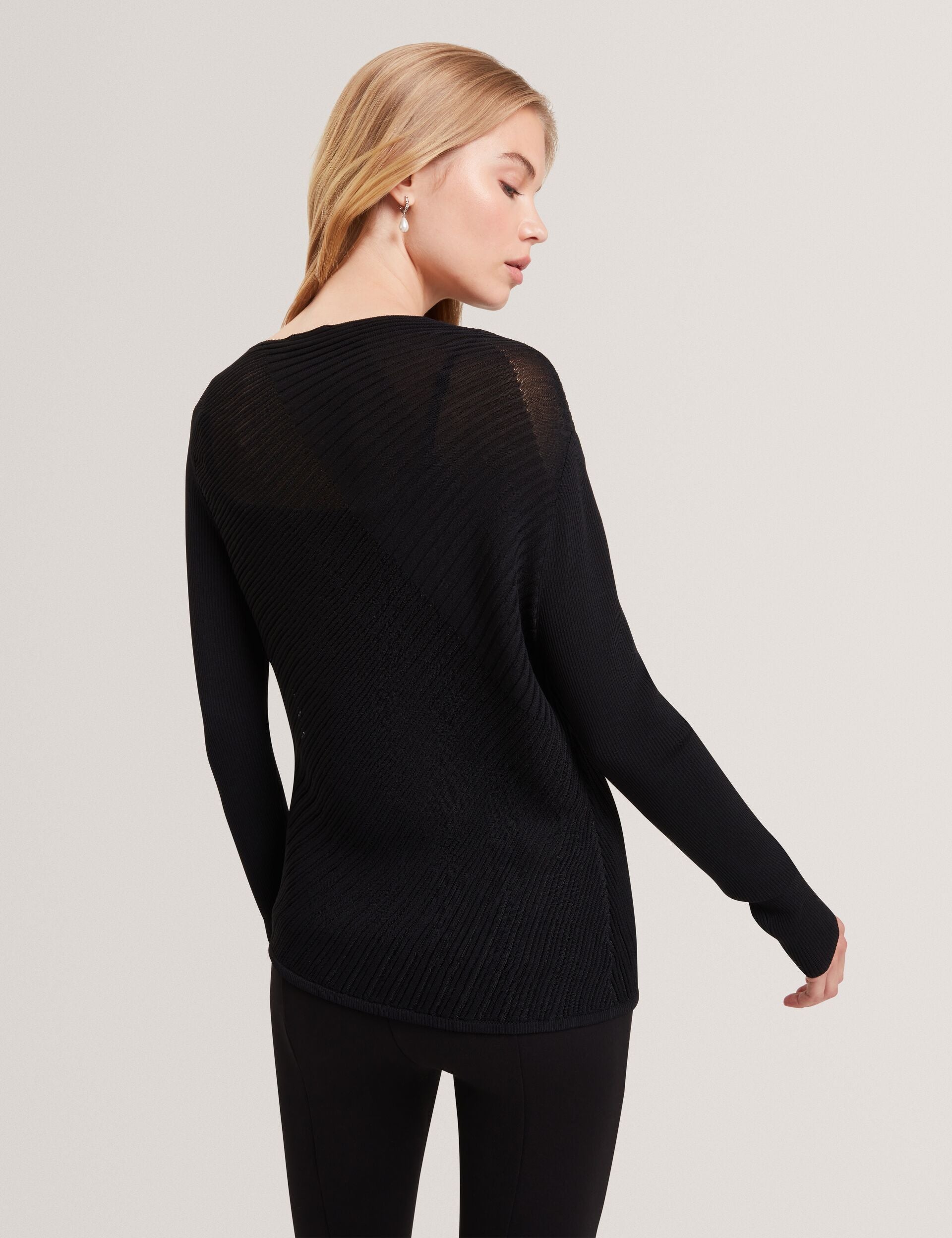 Ted Baker Ceyloaa Sheer Detail Knit Long Sleeve Top Women's