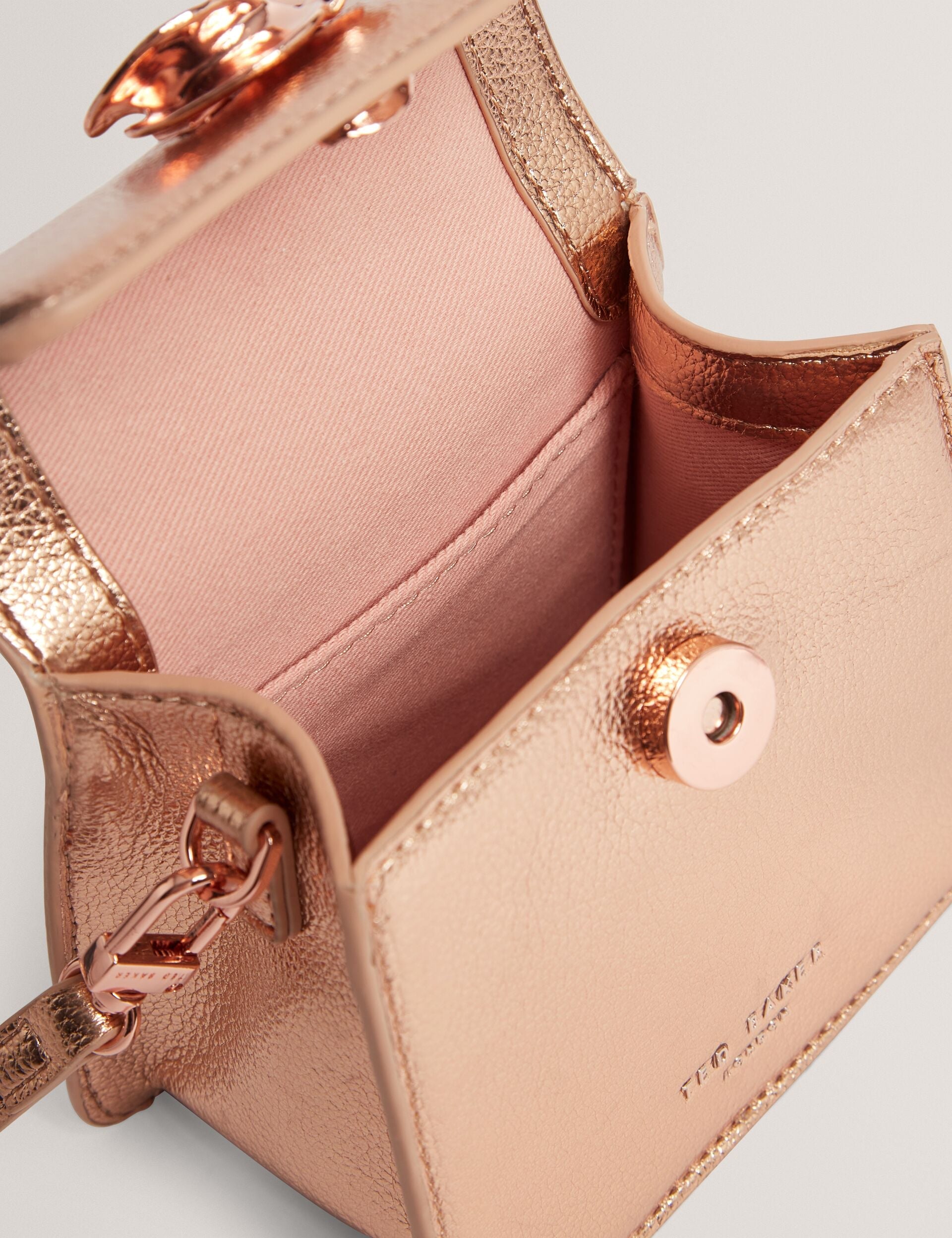 Ted Baker Rosami Metallic Rose Detail Mini Top Handle Bag Women's