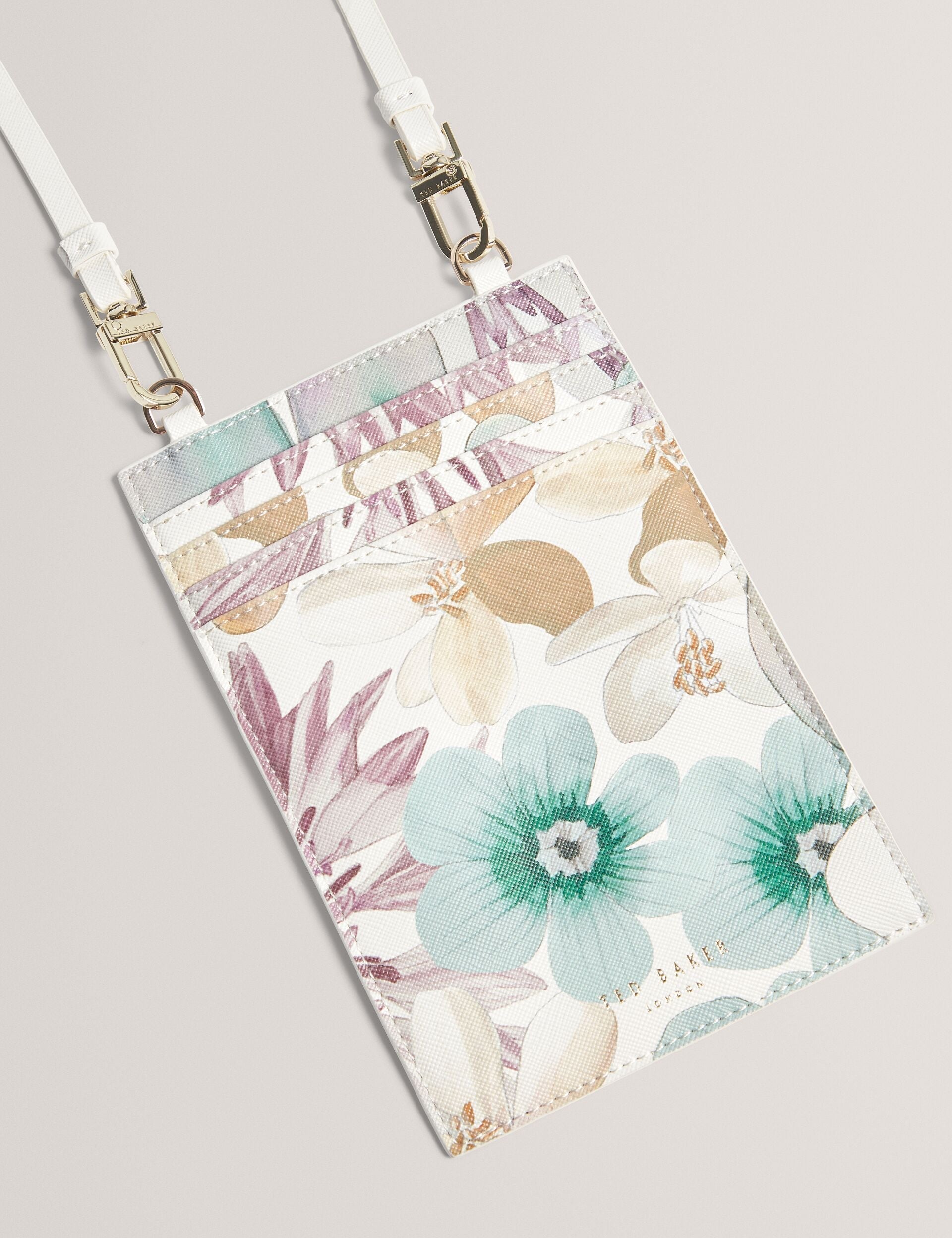 Ted Baker Hallisa Pastel Floral Phone Card Holder Lanyard Women's