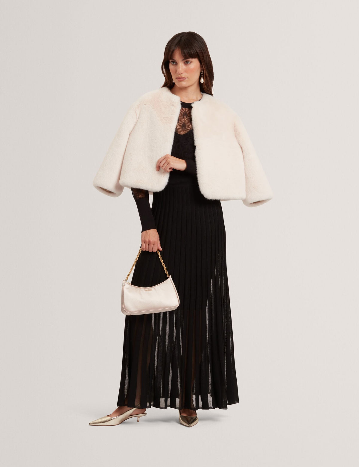 Ted Baker Tiimara Pointelle Knit Asymmetric Midi Dress Women's