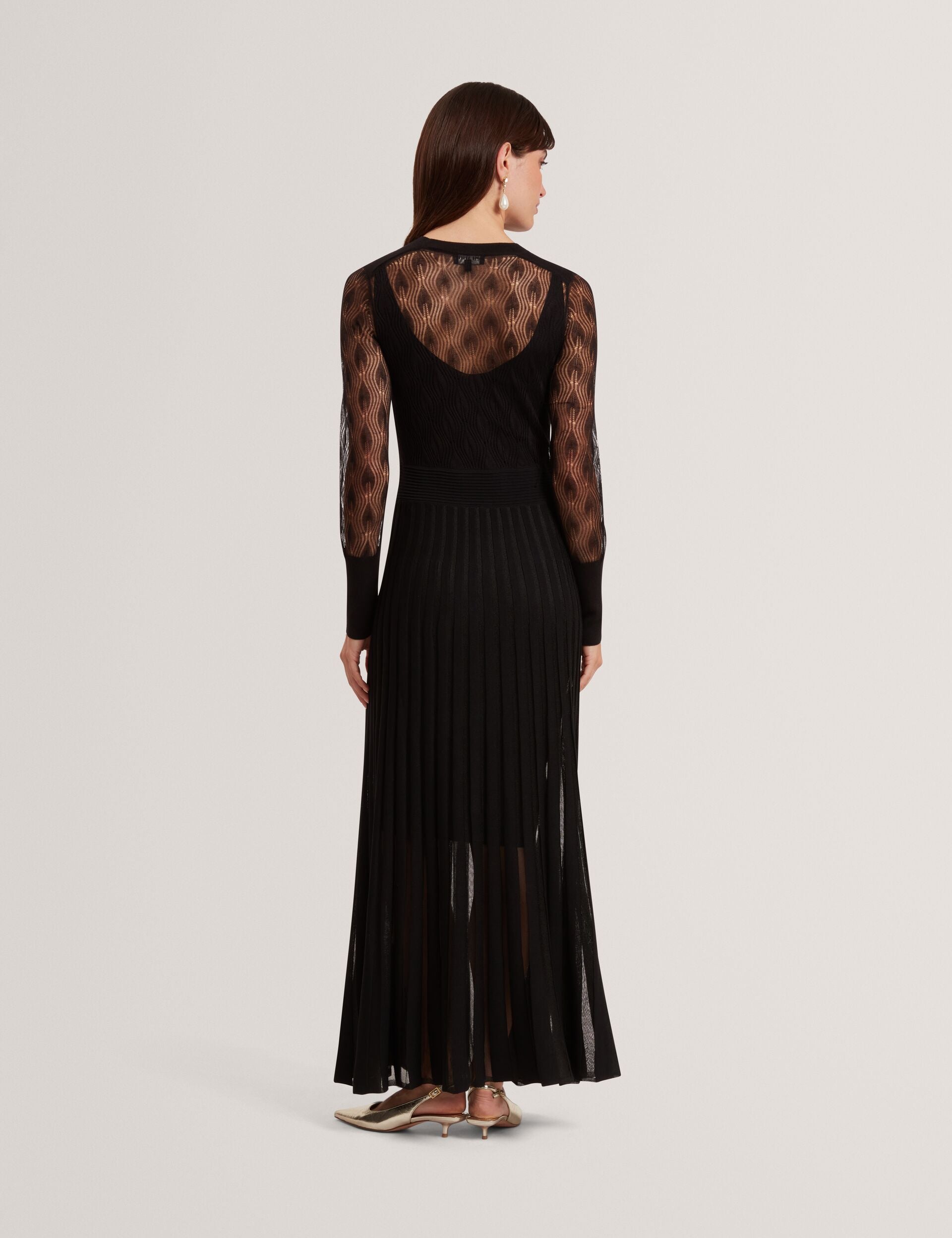 Ted Baker Tiimara Pointelle Knit Asymmetric Midi Dress Women's