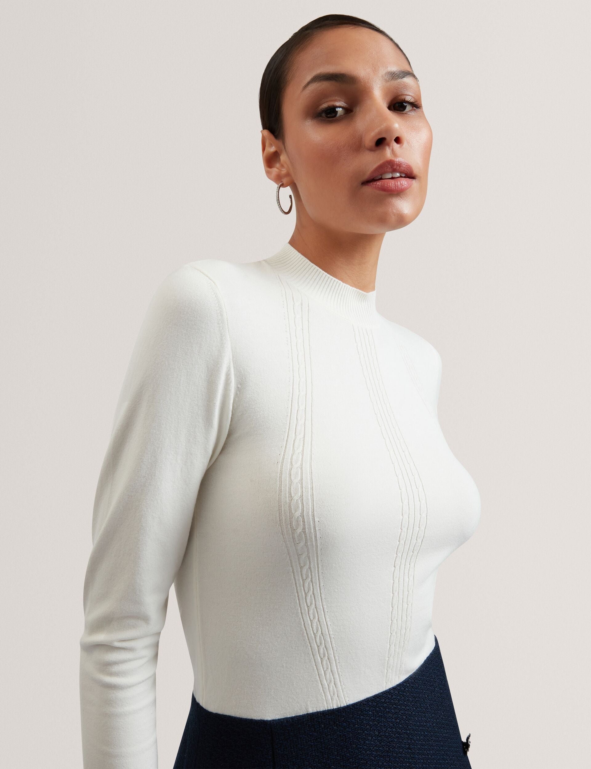 Ted Baker Floxam Long Sleeve Knit Top Boucle Mini Dress Women's