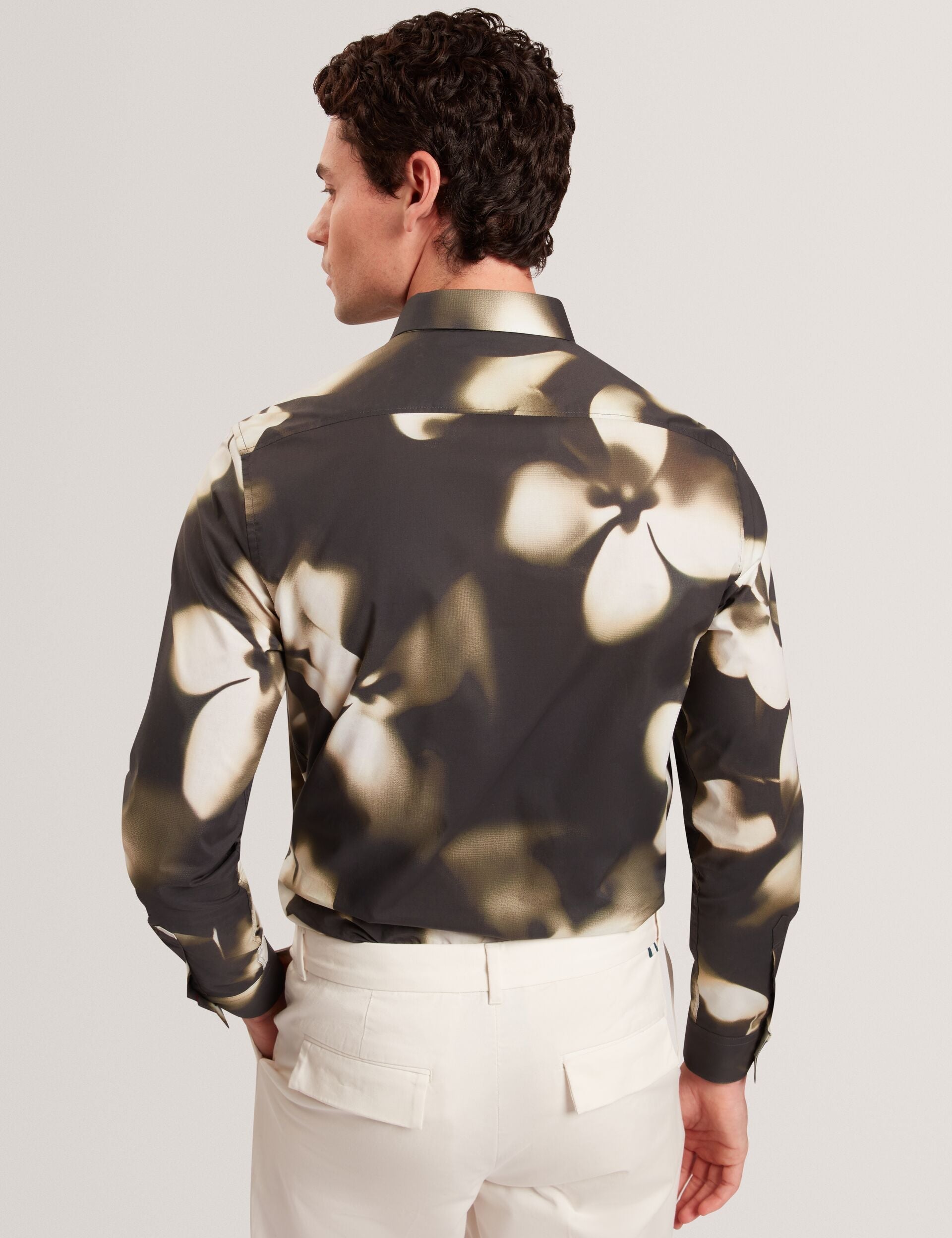 Ted Baker Wrenin Photographic Floral Print Long Sleeve Shirt