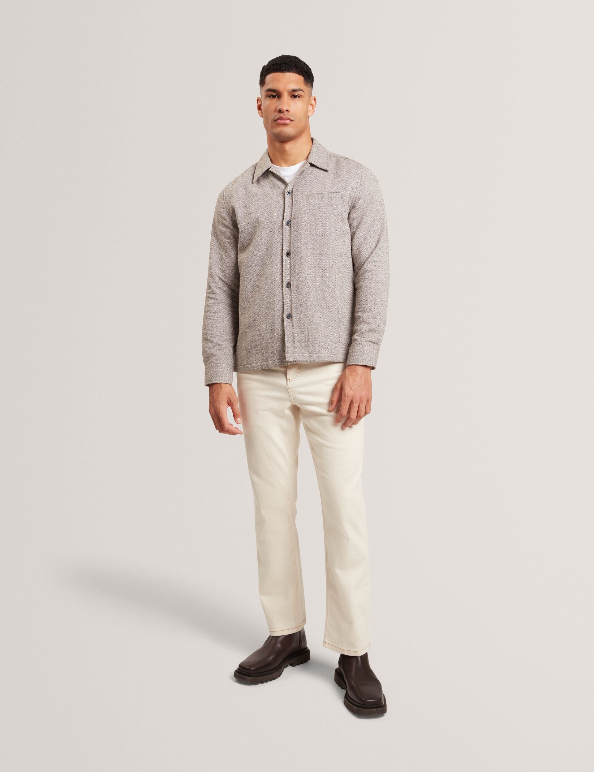 Ted Baker Rynel Textured Weave Long Sleeve Overshirt