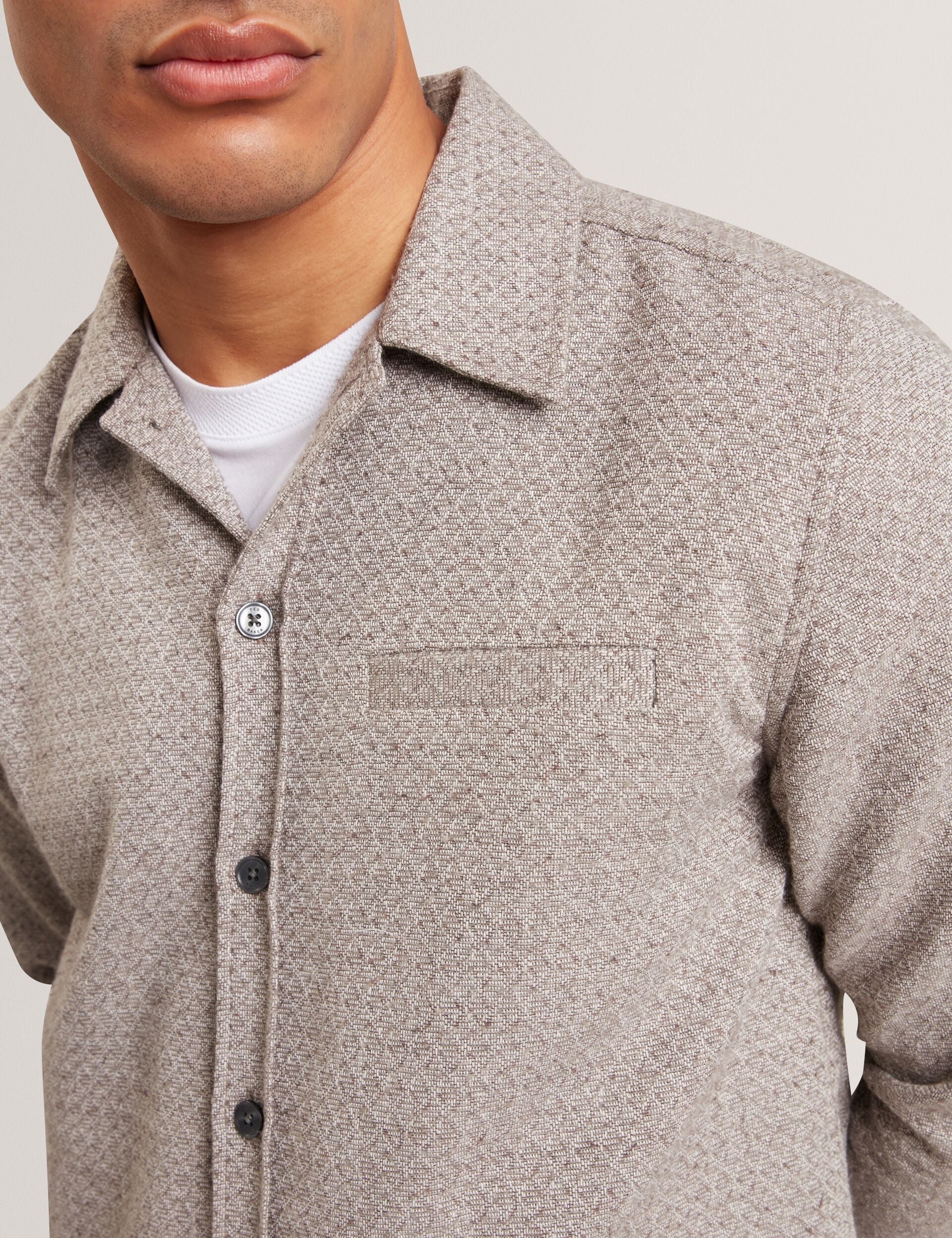 Ted Baker Rynel Textured Weave Long Sleeve Overshirt