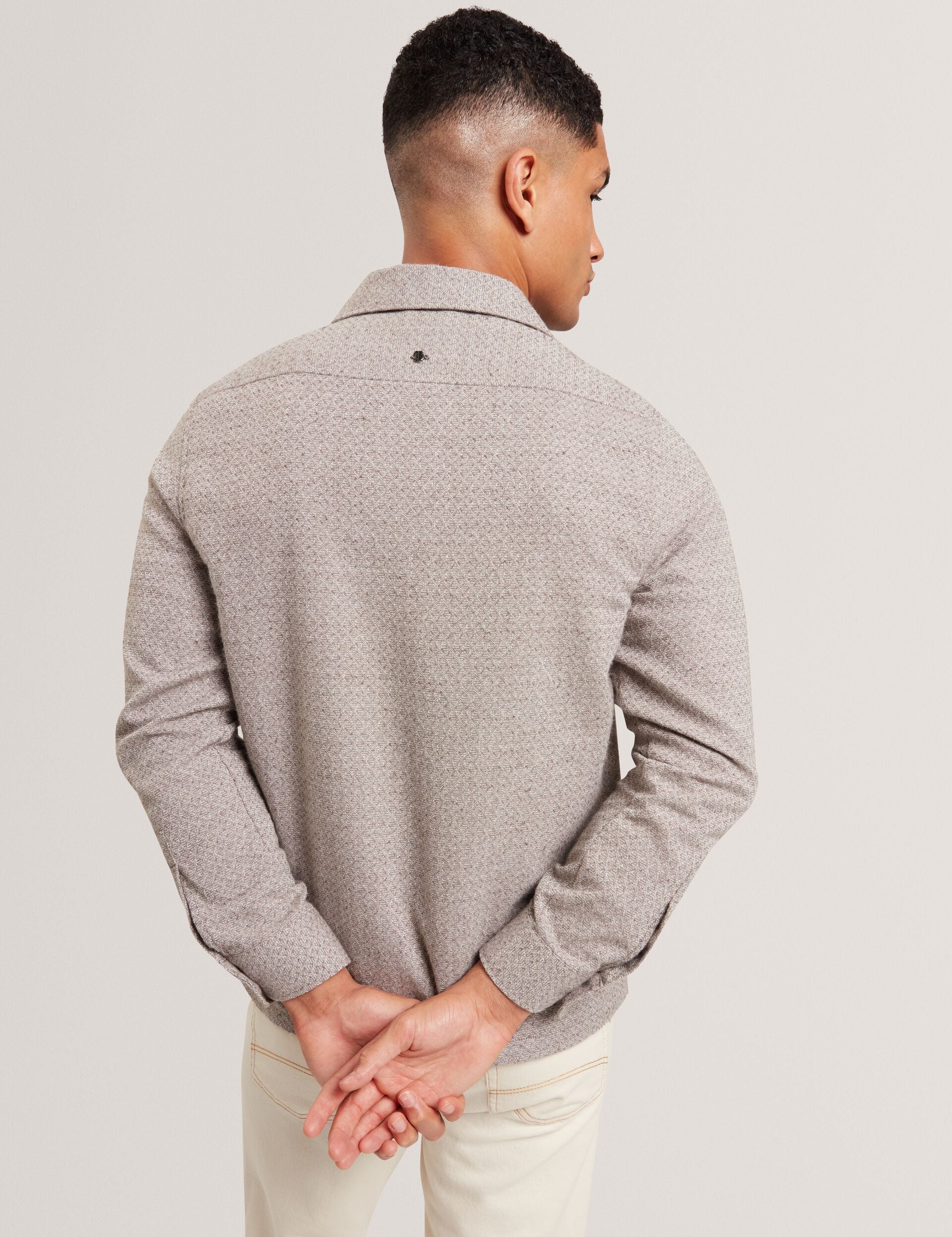Ted Baker Rynel Textured Weave Long Sleeve Overshirt