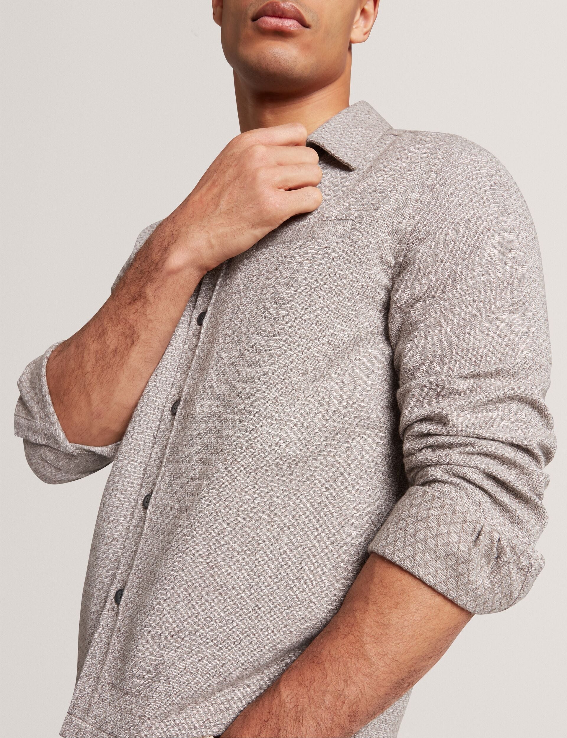 Ted Baker Rynel Textured Weave Long Sleeve Overshirt
