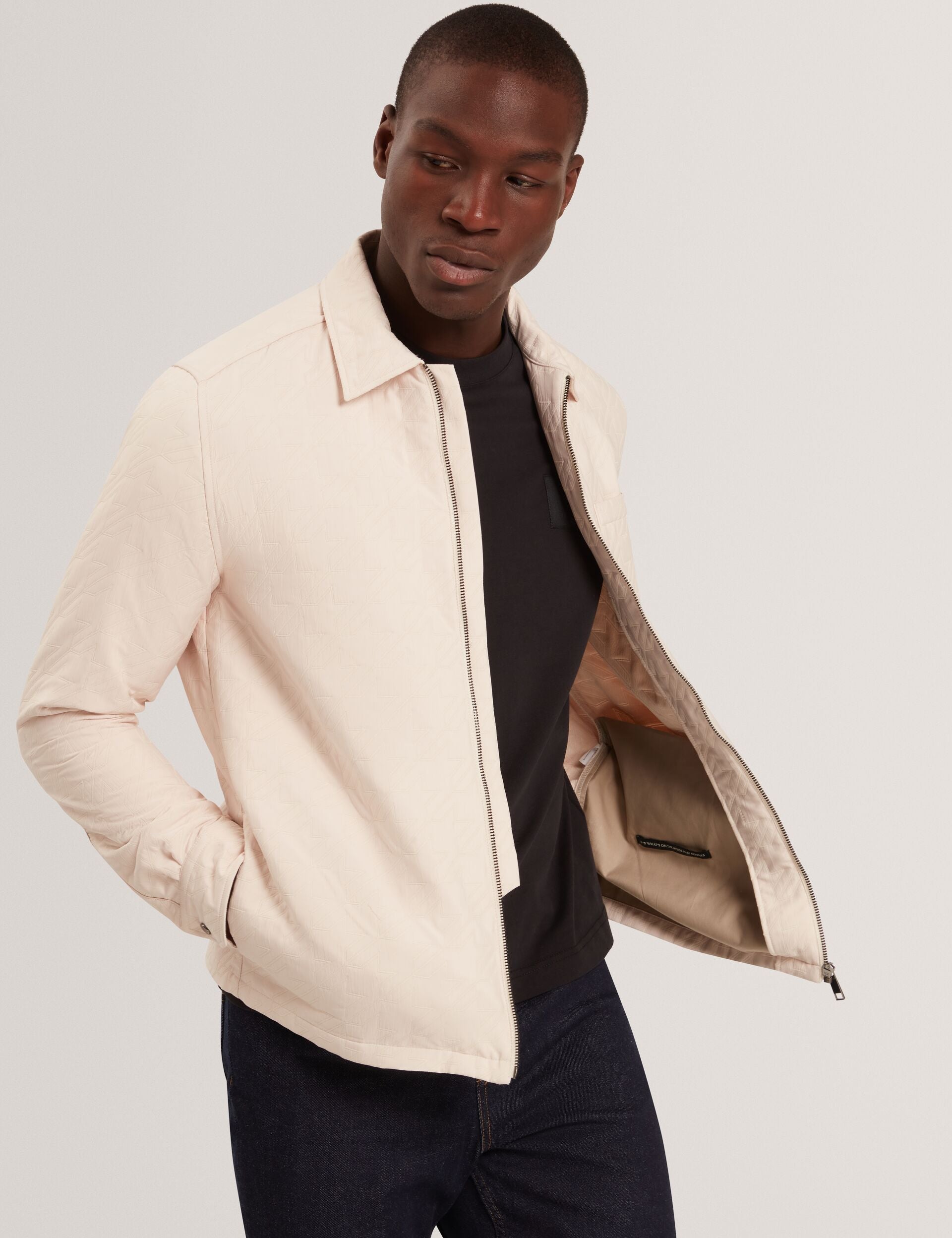 Ted Baker Thova Textured Quilt Zipthrough Overshirt