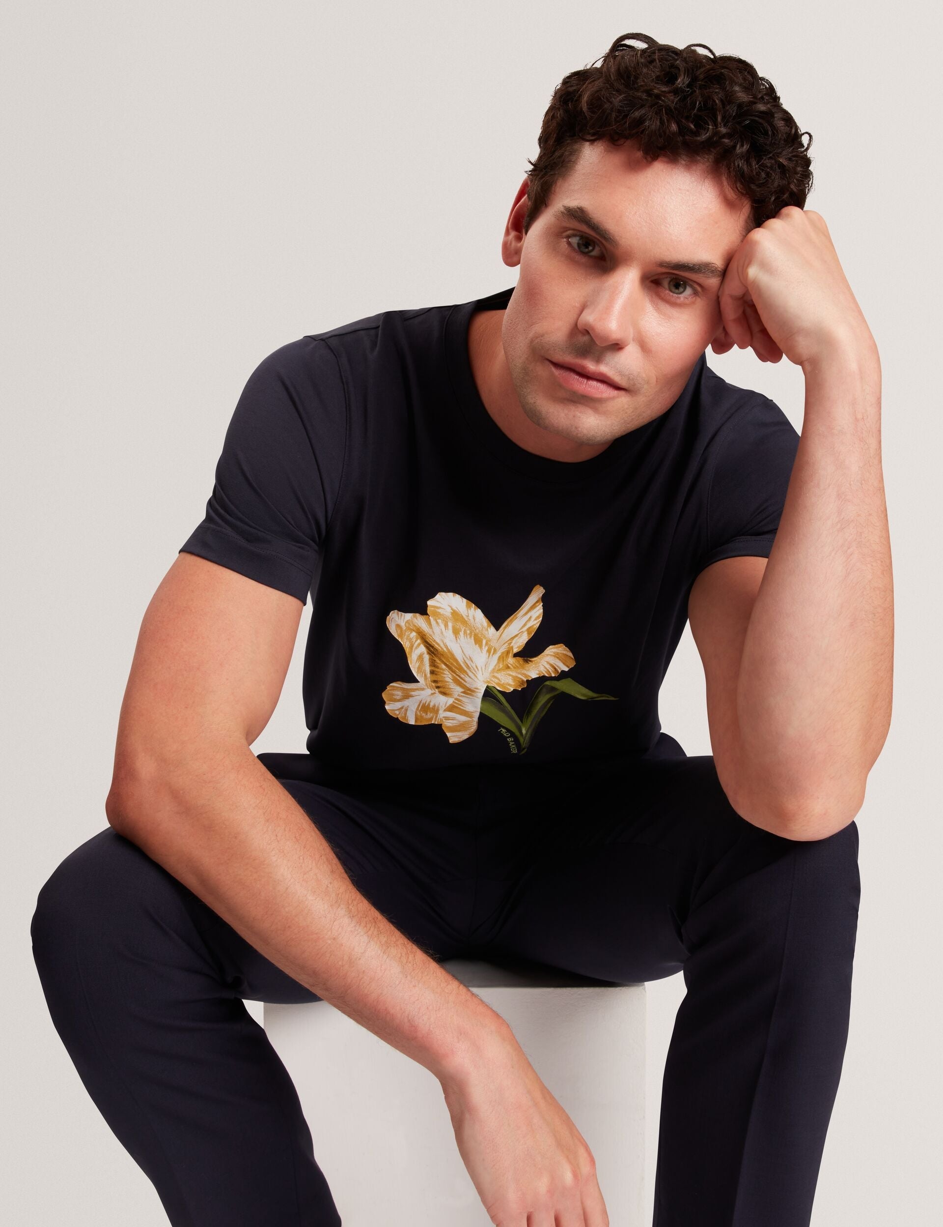 Ted Baker Talyssa Floral Graphic Cotton Crew Neck Tshirt