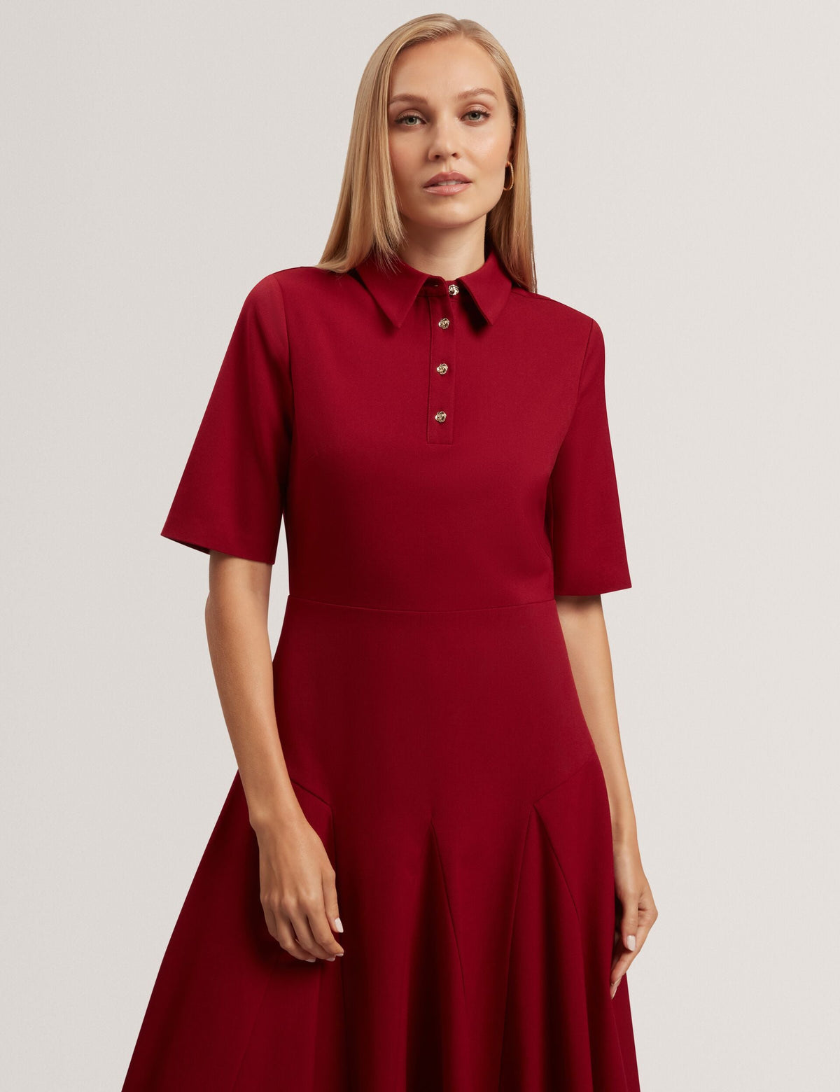 Ted Baker Larosa Button Front Twill Midi Shirt Dress Women's