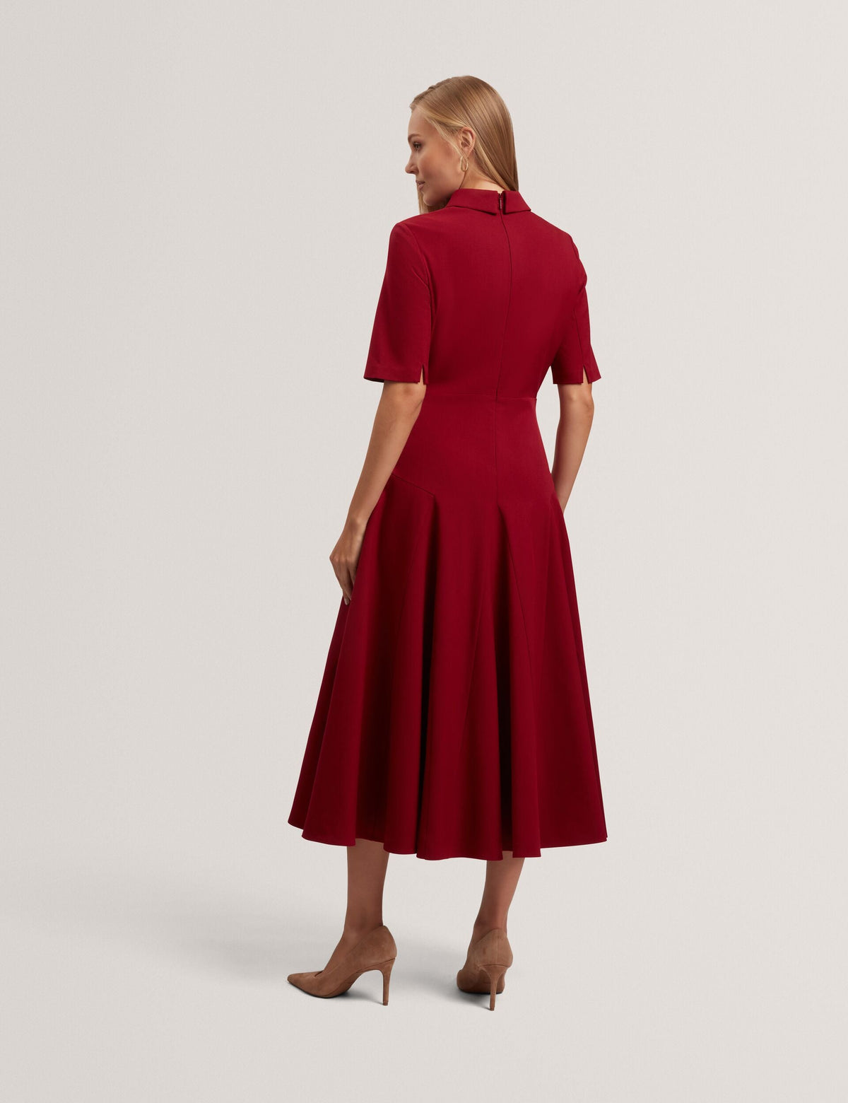 Ted Baker Larosa Button Front Twill Midi Shirt Dress Women's