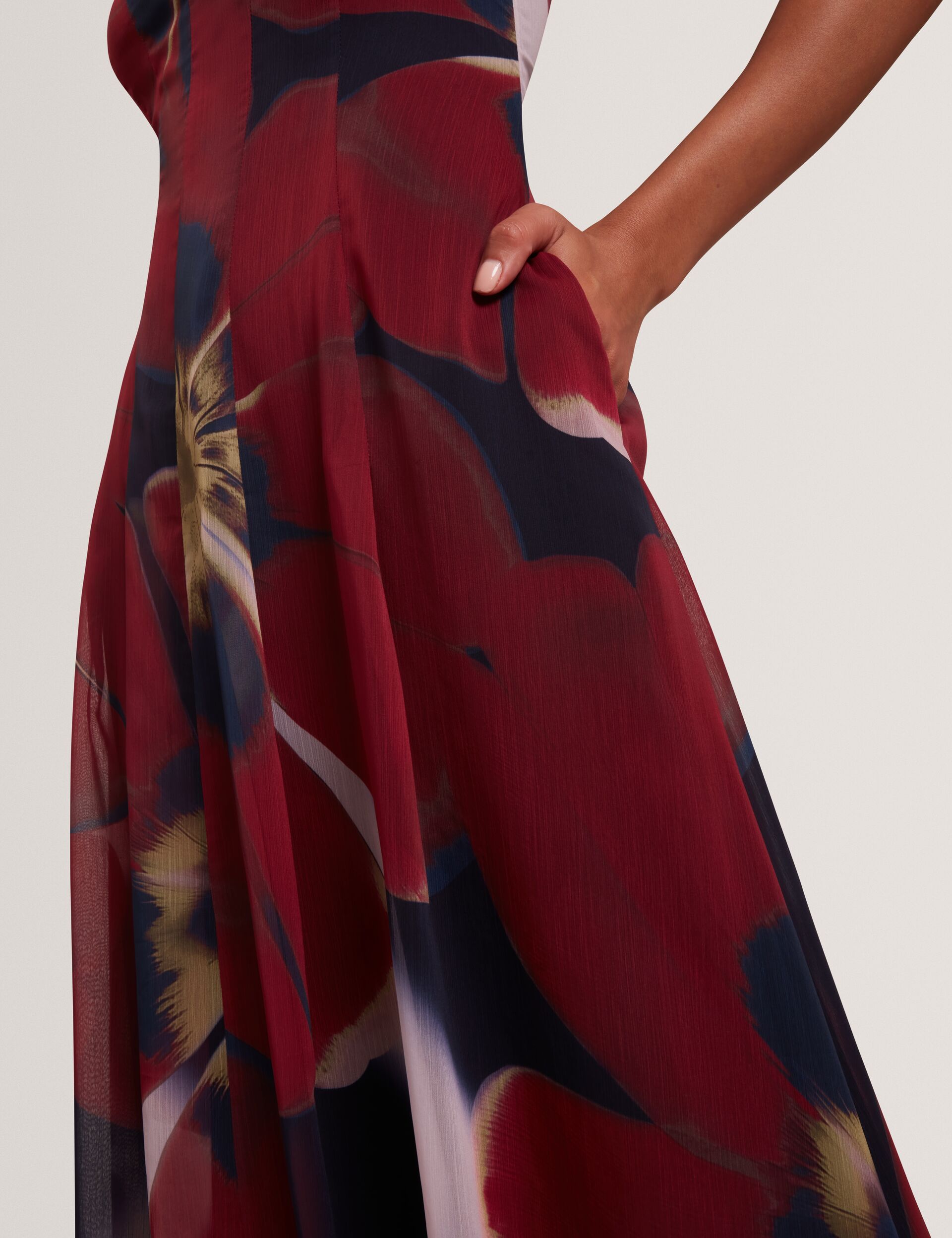 Ted Baker Laynia Red Blooms Bubble Hem Midaxi Dress Women's