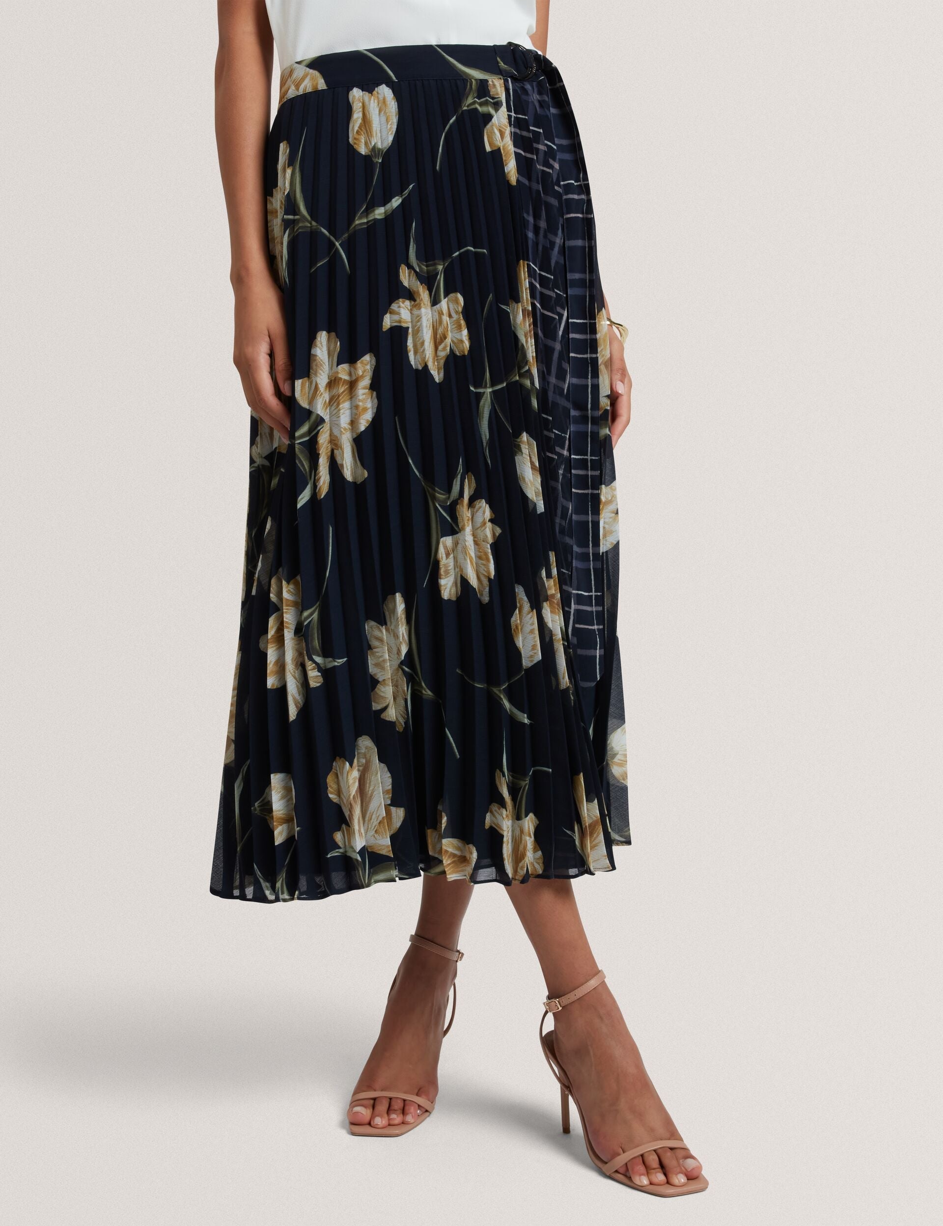 Ted Baker Roseda Printed Pleat Wrap Midi Skirt Women's