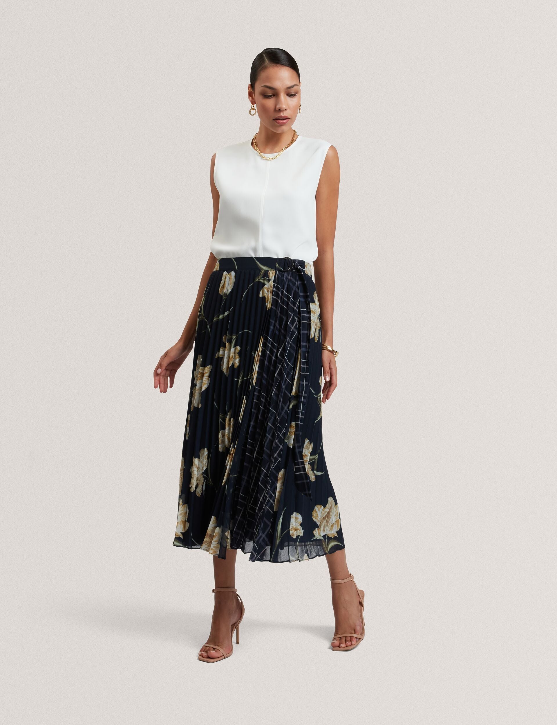Ted Baker Roseda Printed Pleat Wrap Midi Skirt Women's