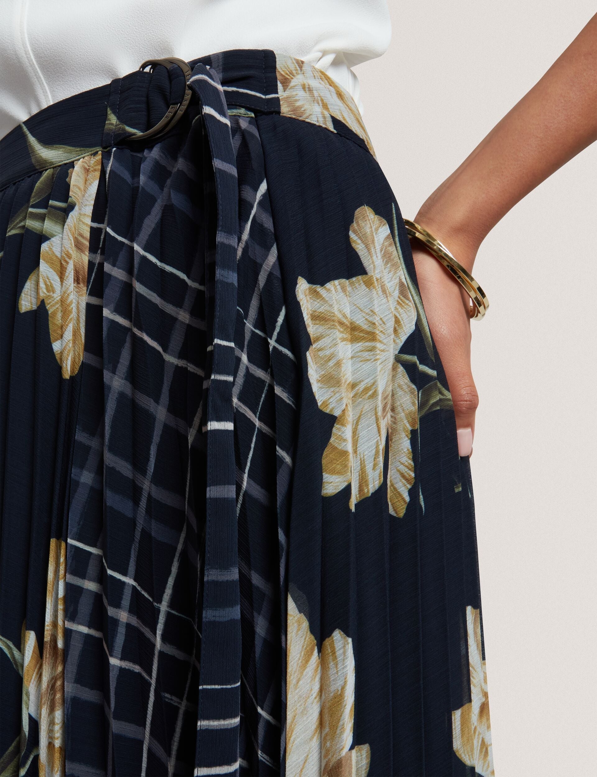 Ted Baker Roseda Printed Pleat Wrap Midi Skirt Women's