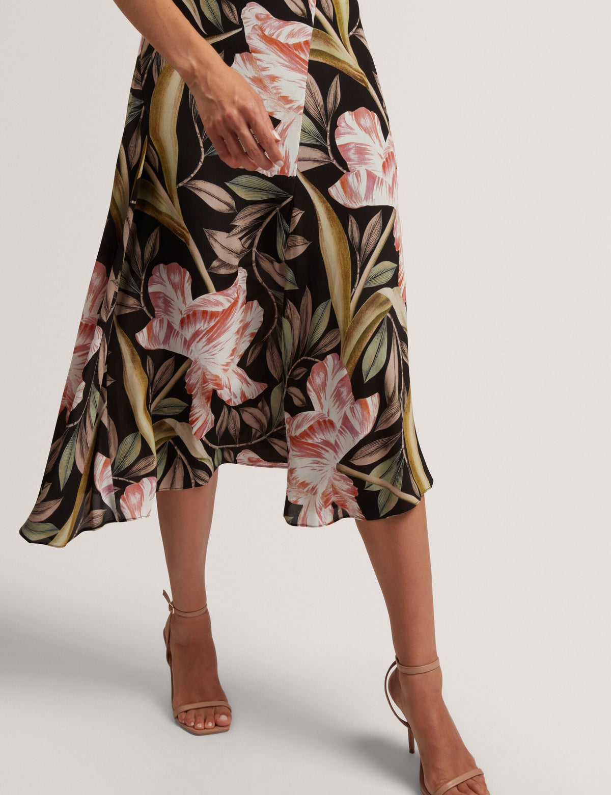 Ted Baker Ehmili Tulip Print Godet Asymmetric Midi Skirt Women's