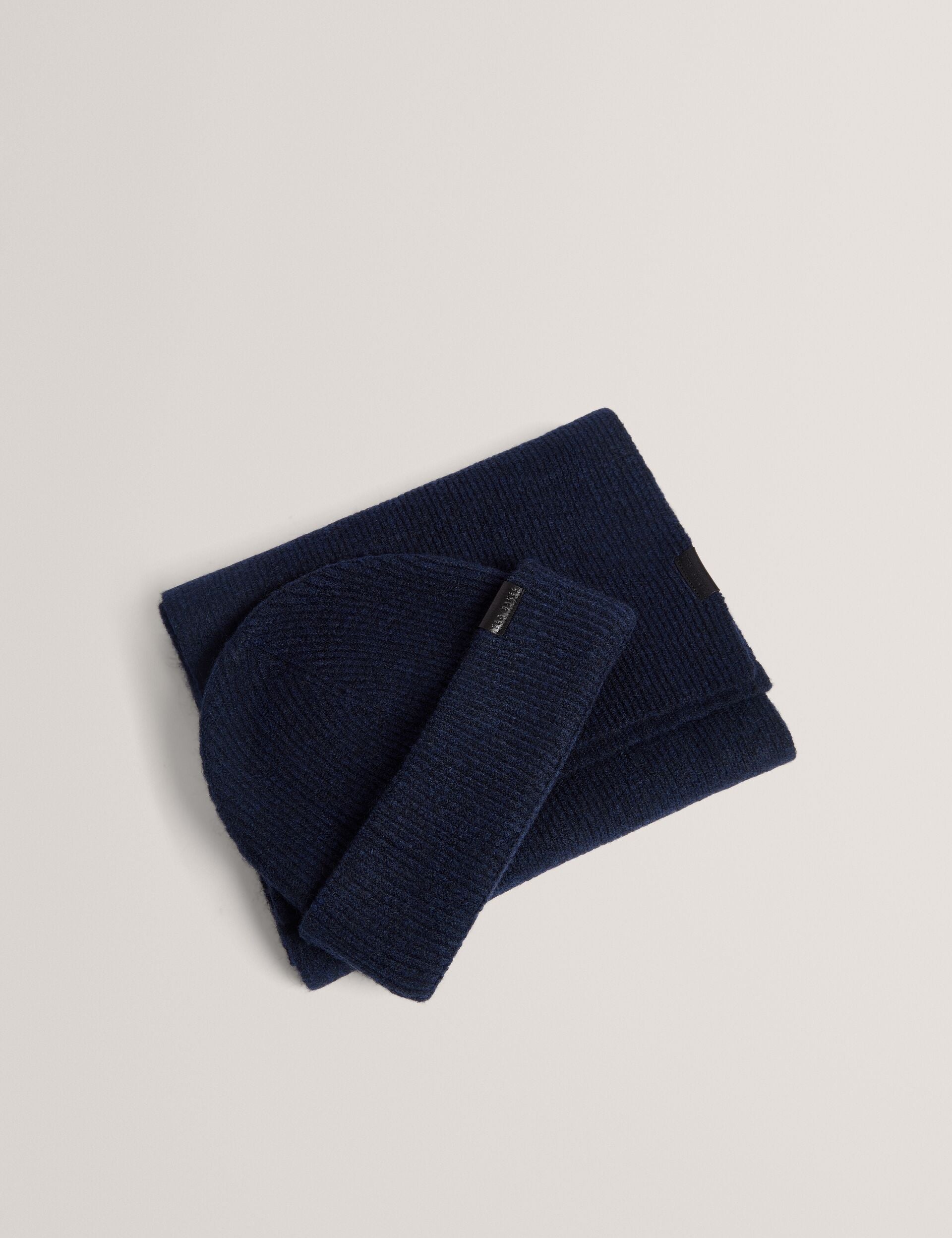 Ted Baker Alliiys Ribbed Hat And Scarf Gift Set