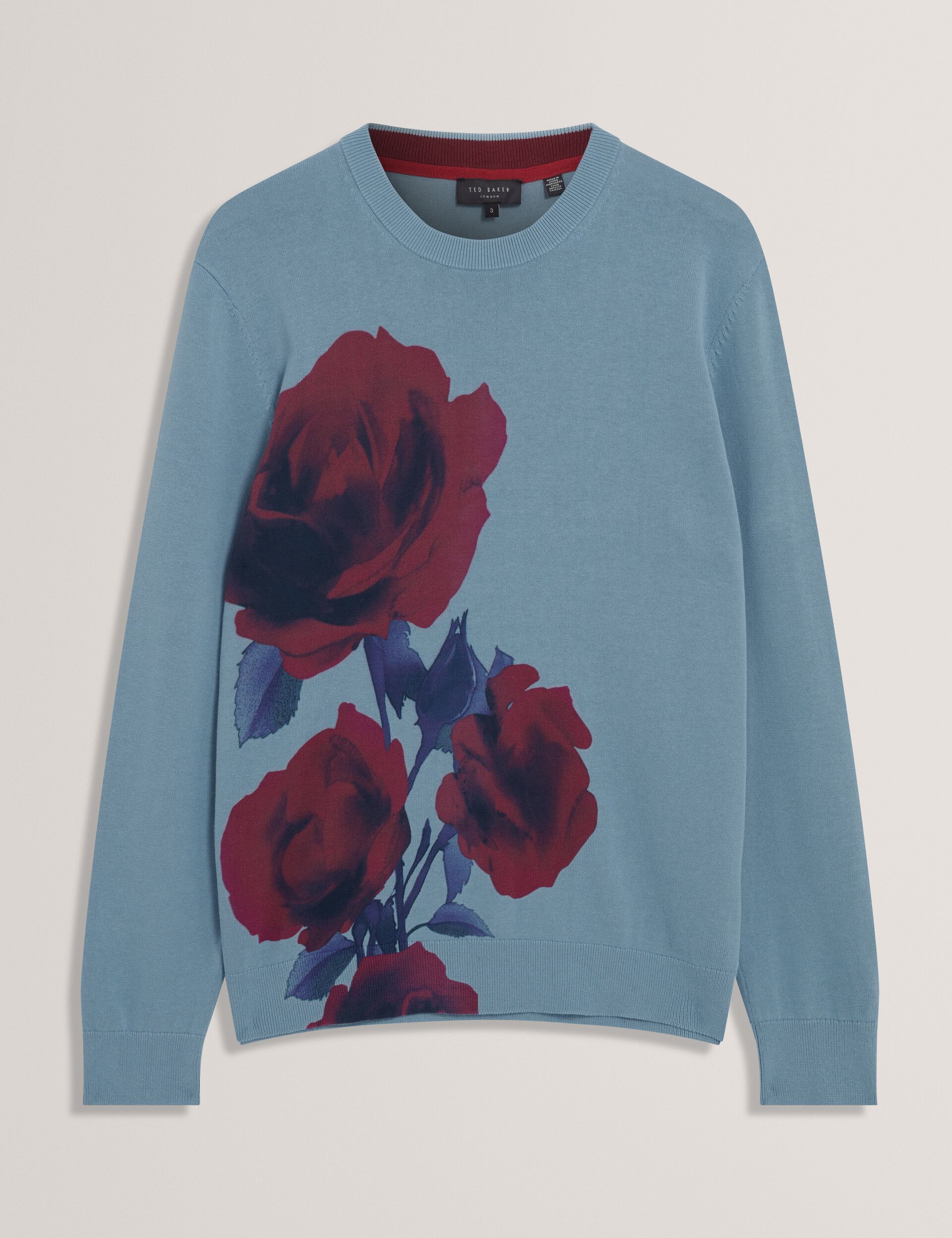 Ted Baker Thalio Rose Graphic Fine Knit Crew Neck Jumper