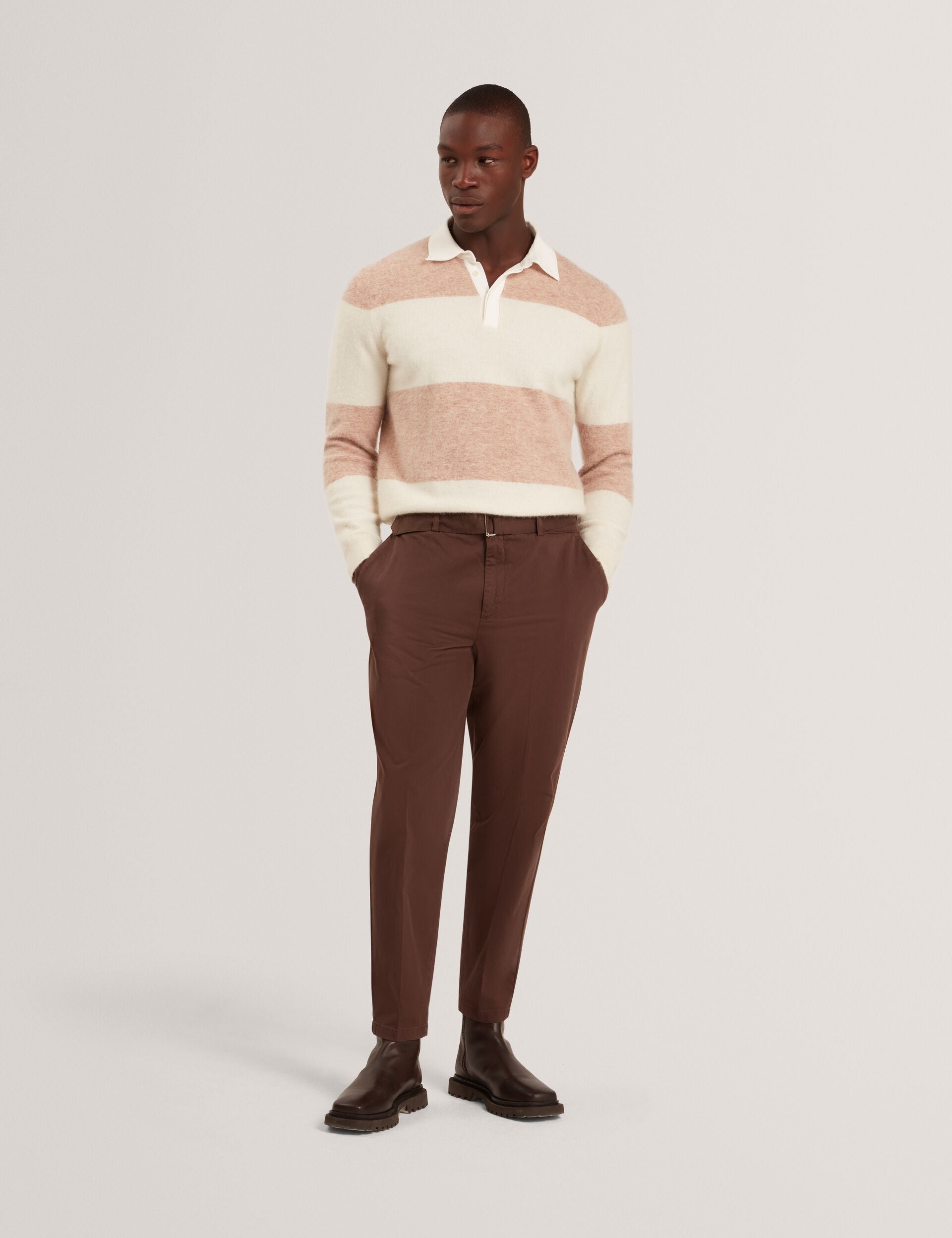 Ted Baker Solaran Alpaca Wool Block Stripe Rugby Shirt