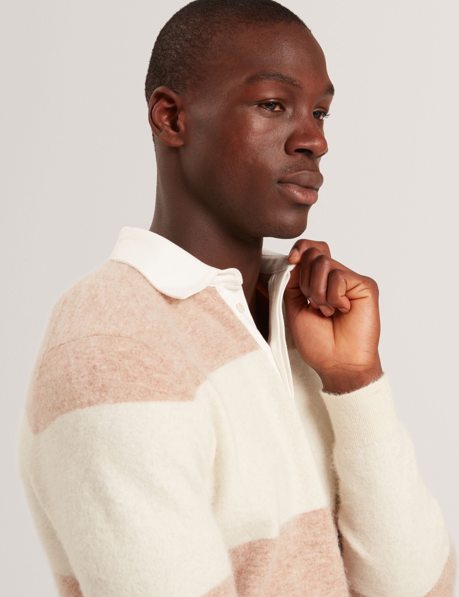 Ted Baker Solaran Alpaca Wool Block Stripe Rugby Shirt