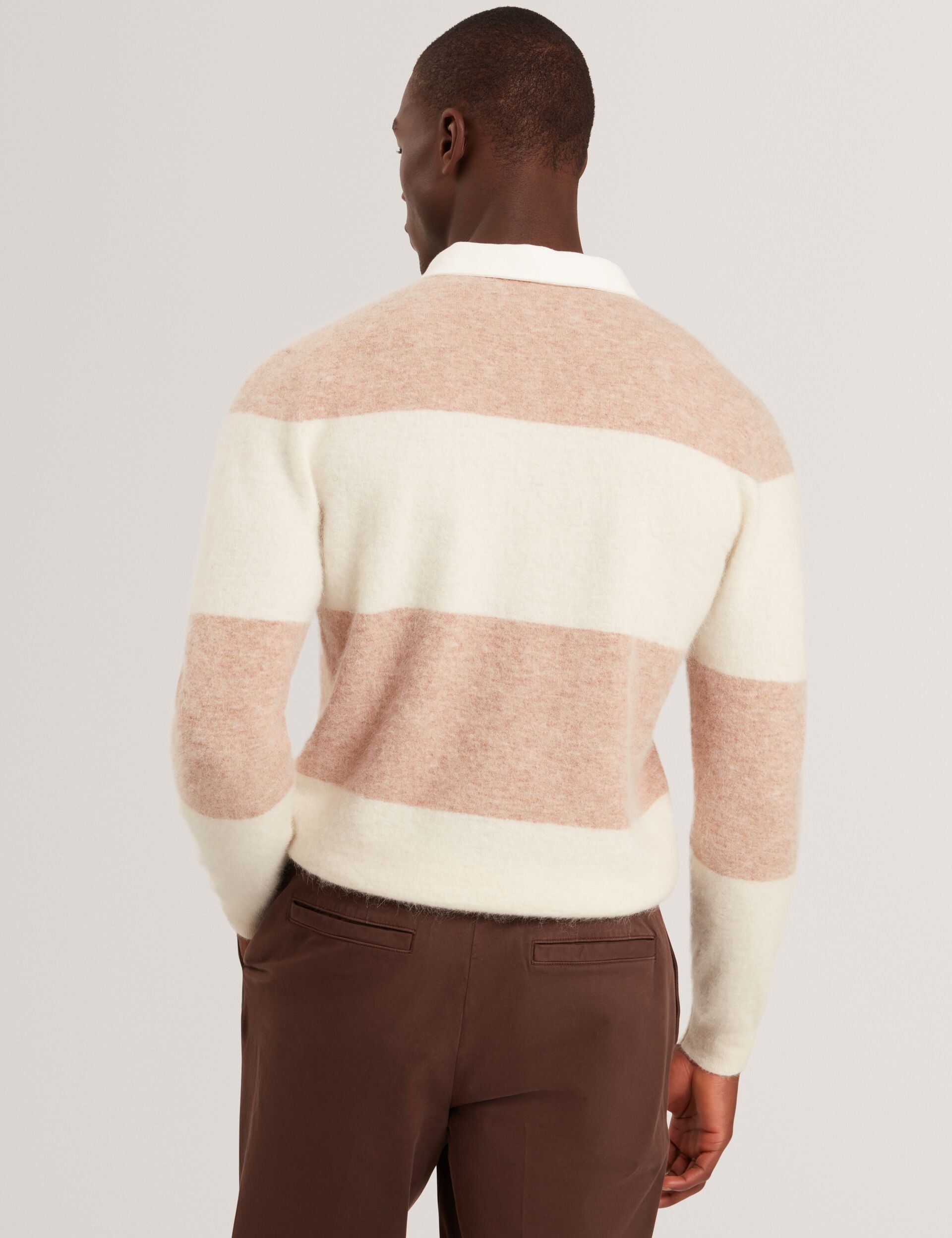Ted Baker Solaran Alpaca Wool Block Stripe Rugby Shirt