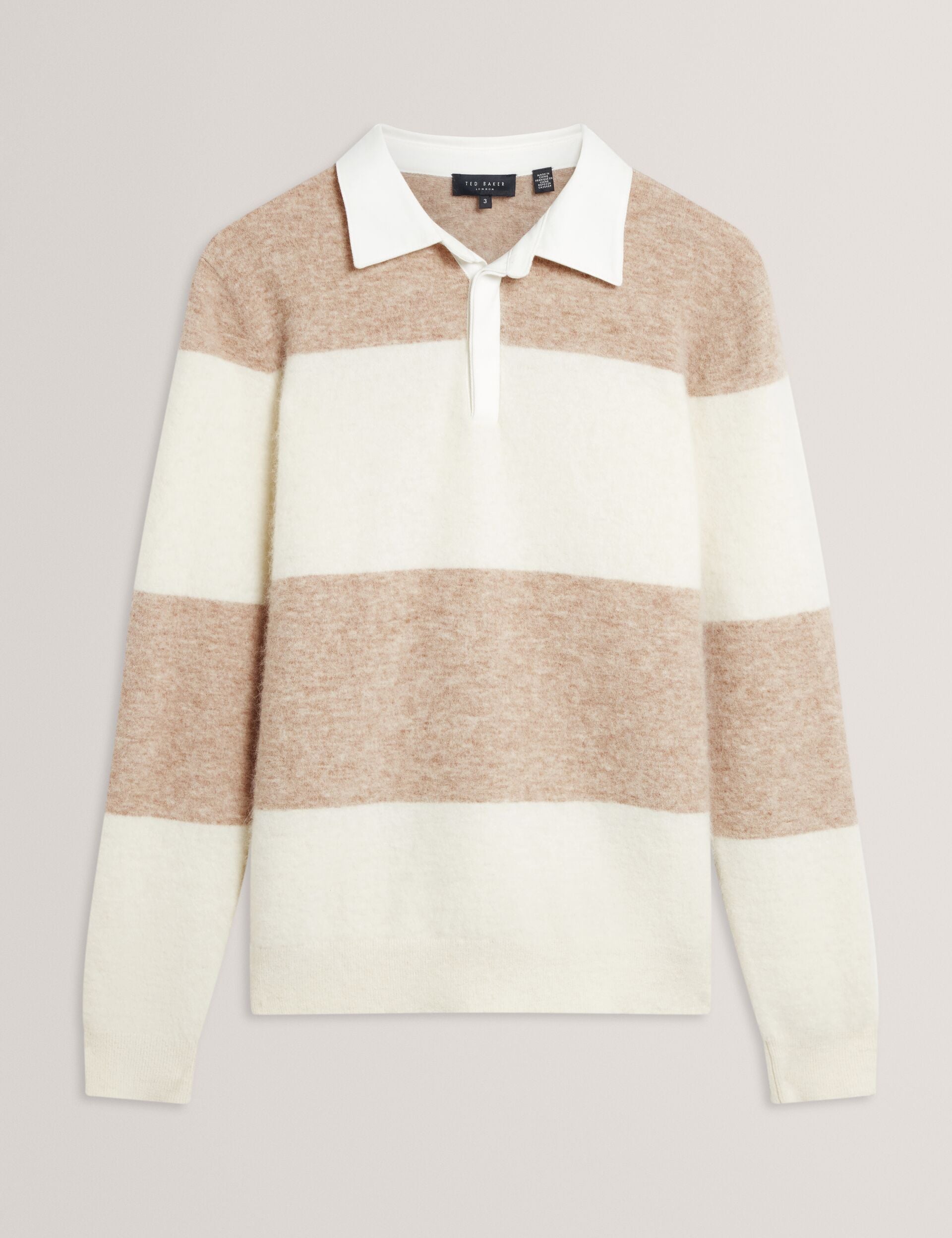 Ted Baker Solaran Alpaca Wool Block Stripe Rugby Shirt