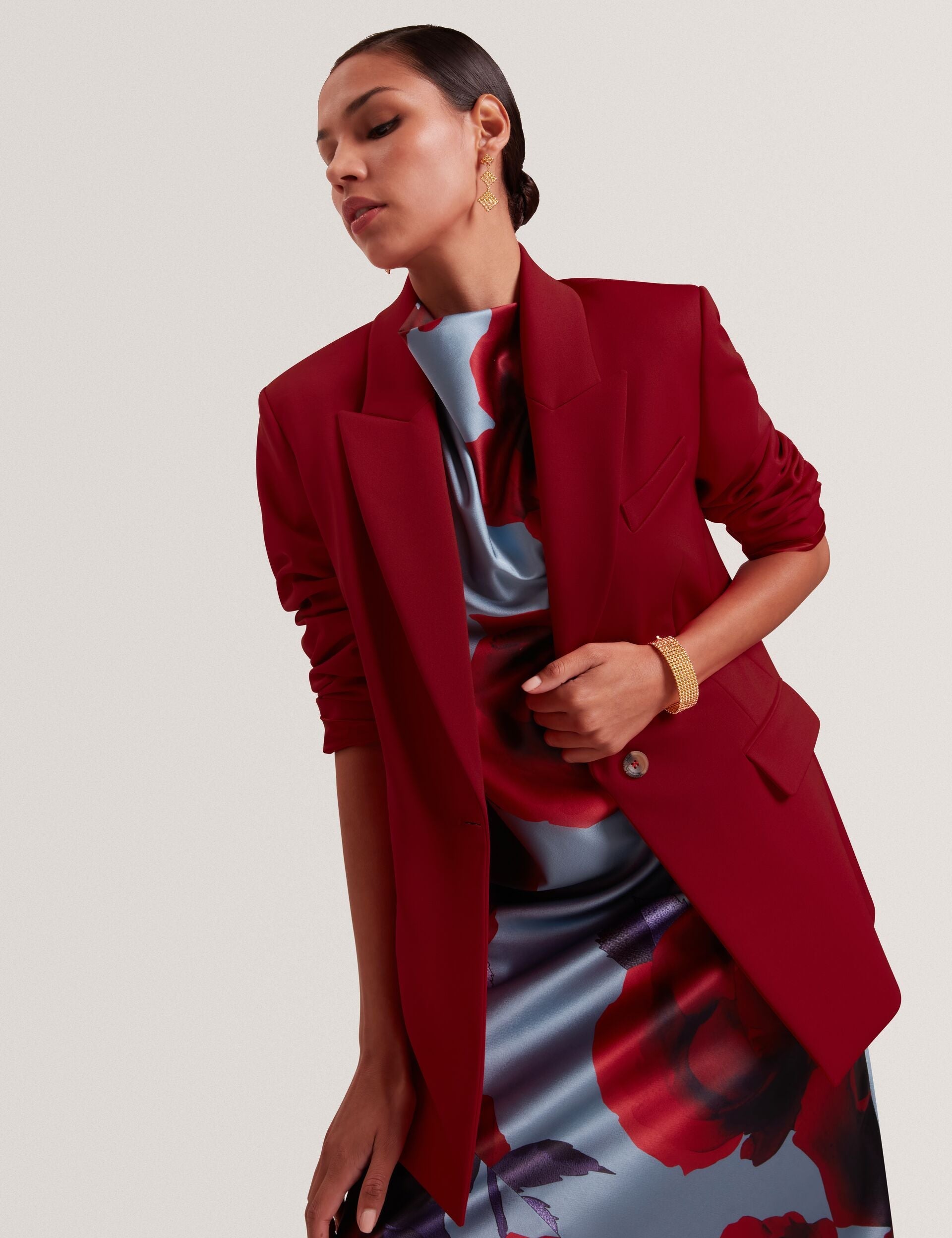 Ted Baker Lyma Relaxed Wool Blend Tailored Blazer Women's