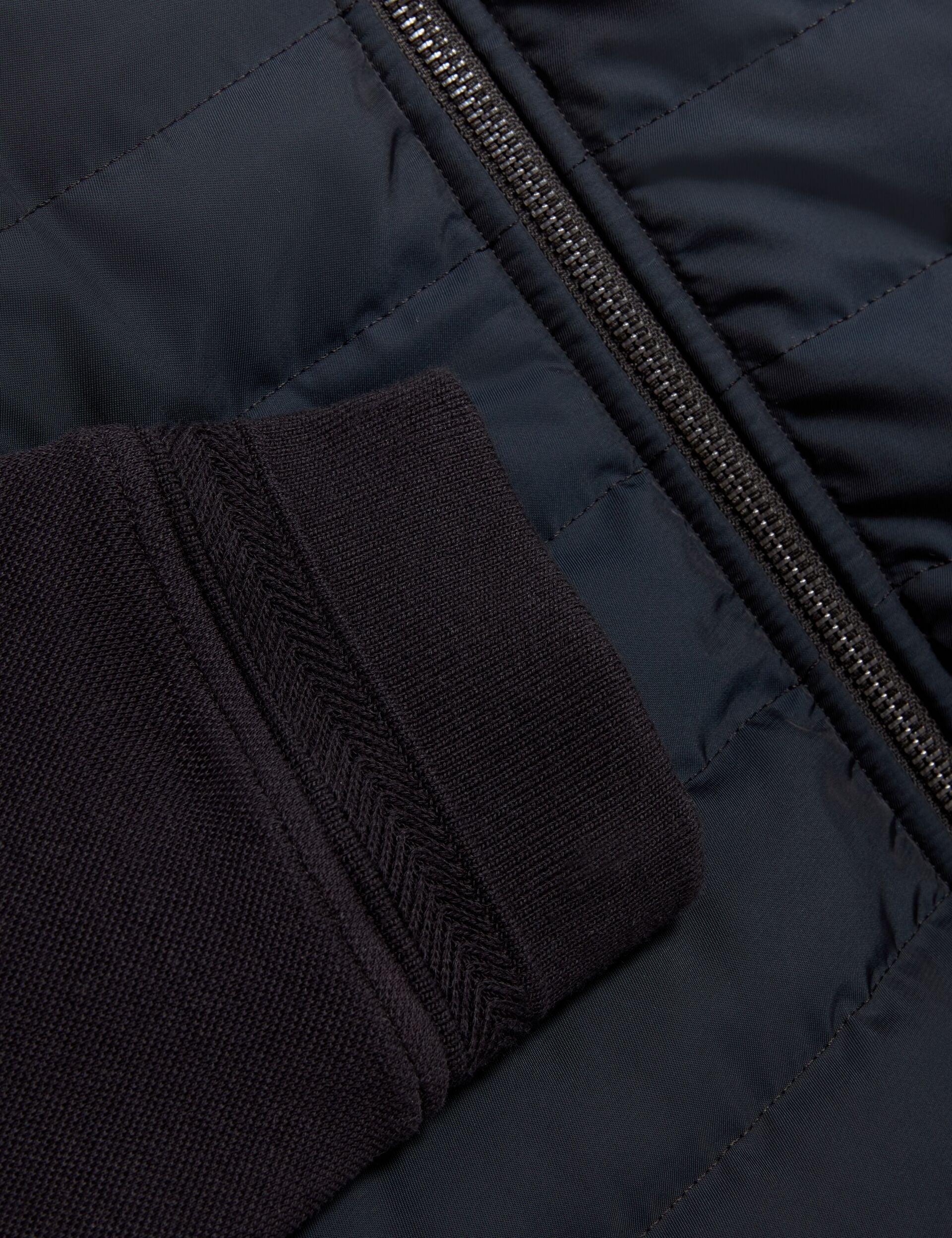 Ted Baker Durano Quilted Front Zipthrough Knit Jacket