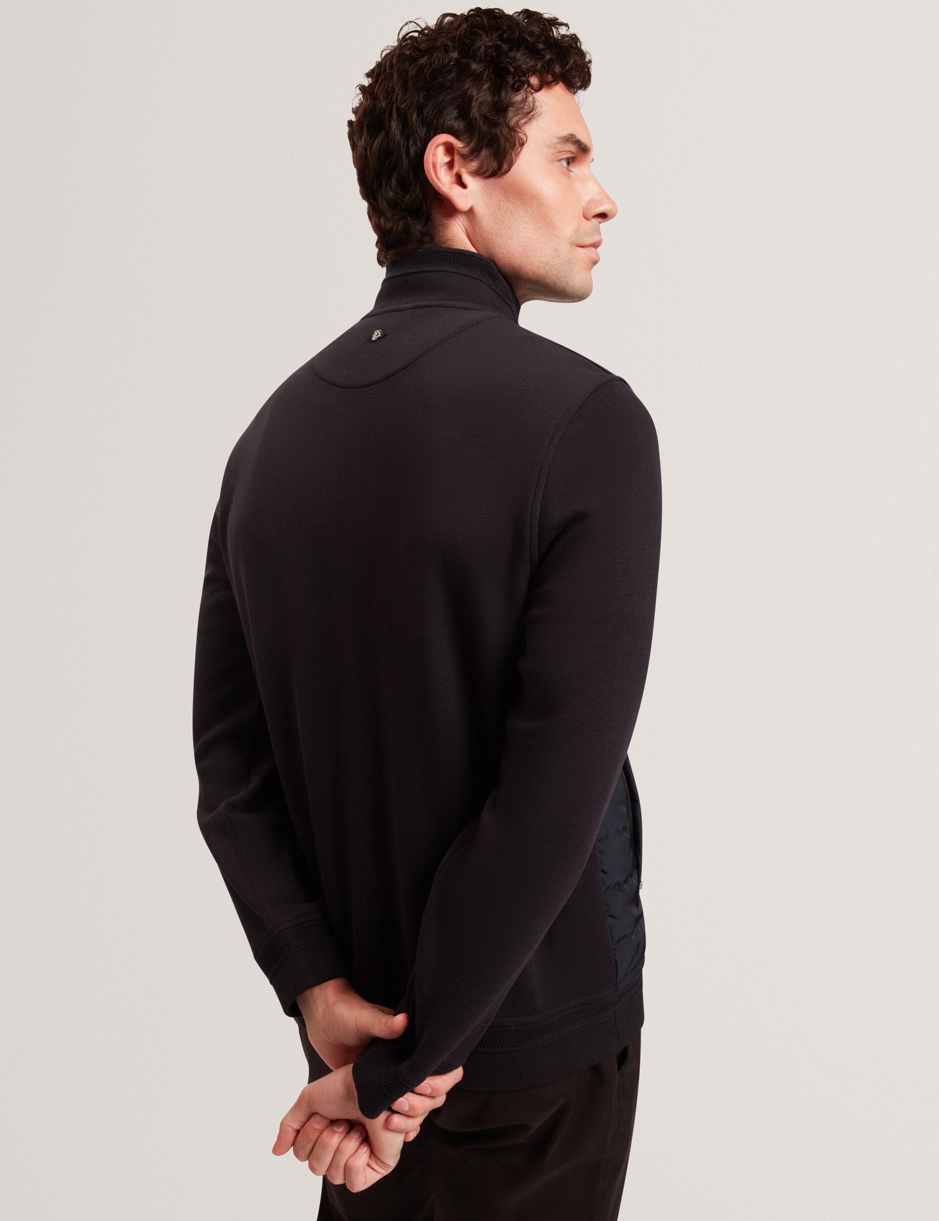 Ted Baker Durano Quilted Front Zipthrough Knit Jacket