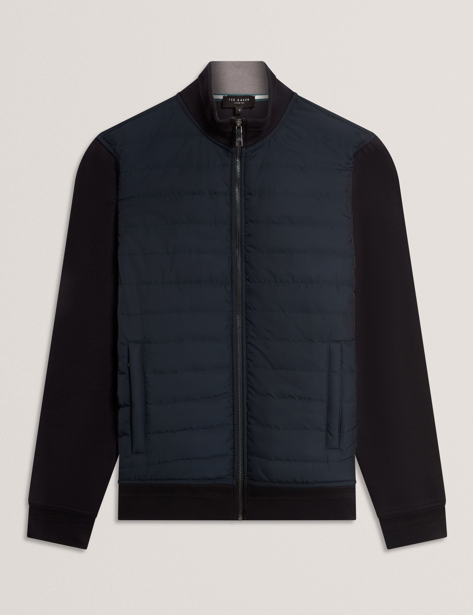 Ted Baker Durano Quilted Front Zipthrough Knit Jacket