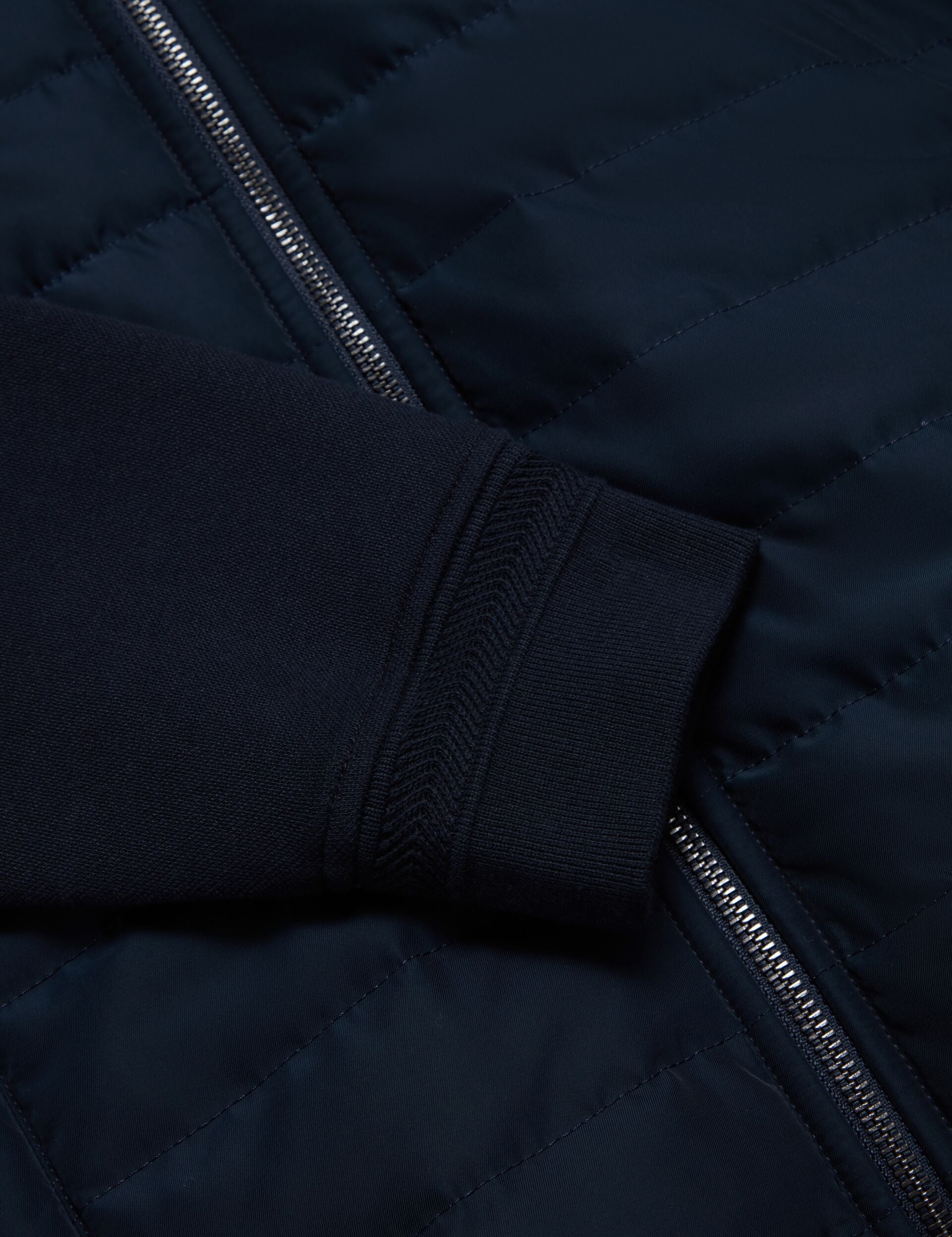 Ted Baker Durano Quilted Front Zipthrough Knit Jacket