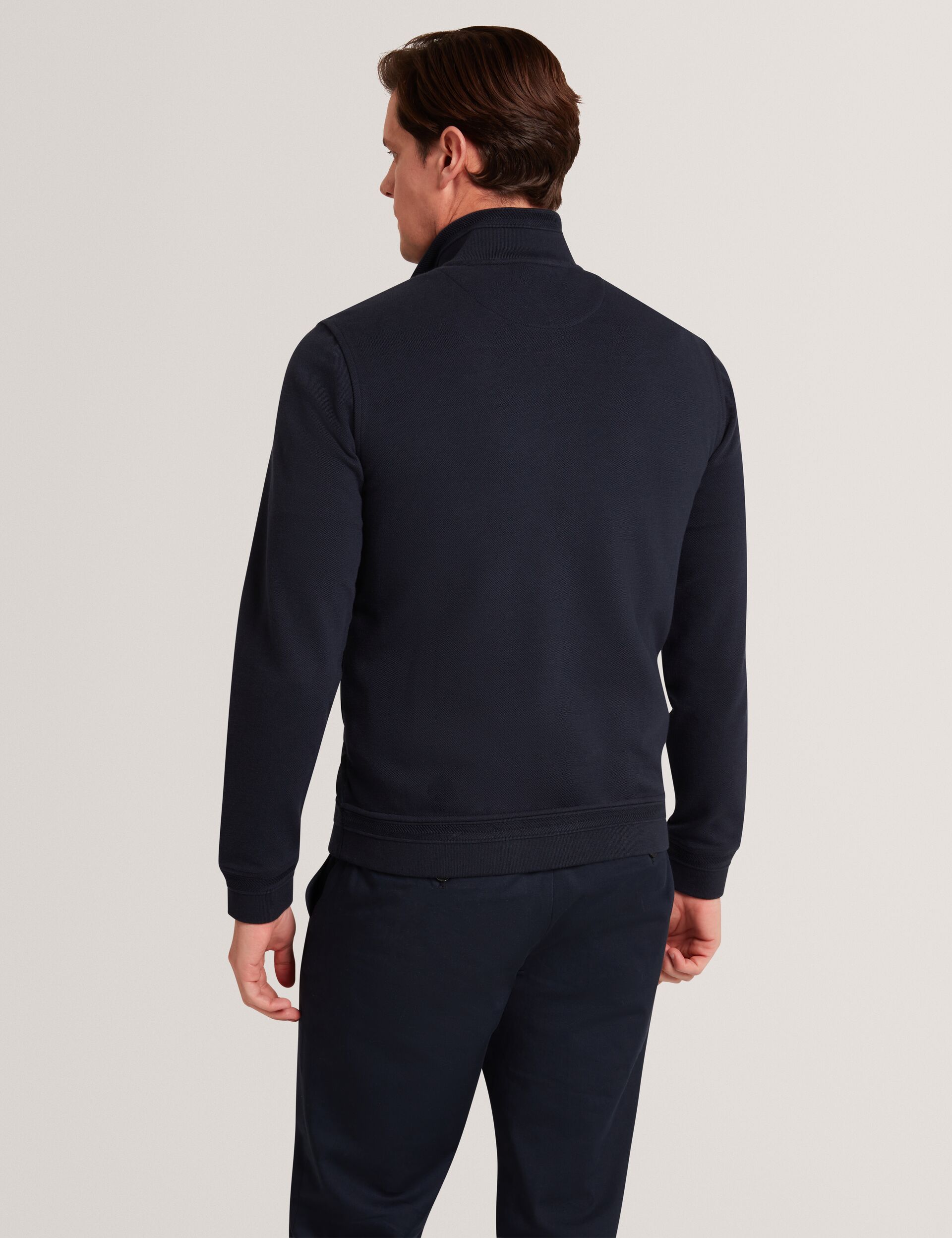 Ted Baker Durano Quilted Front Zipthrough Knit Jacket