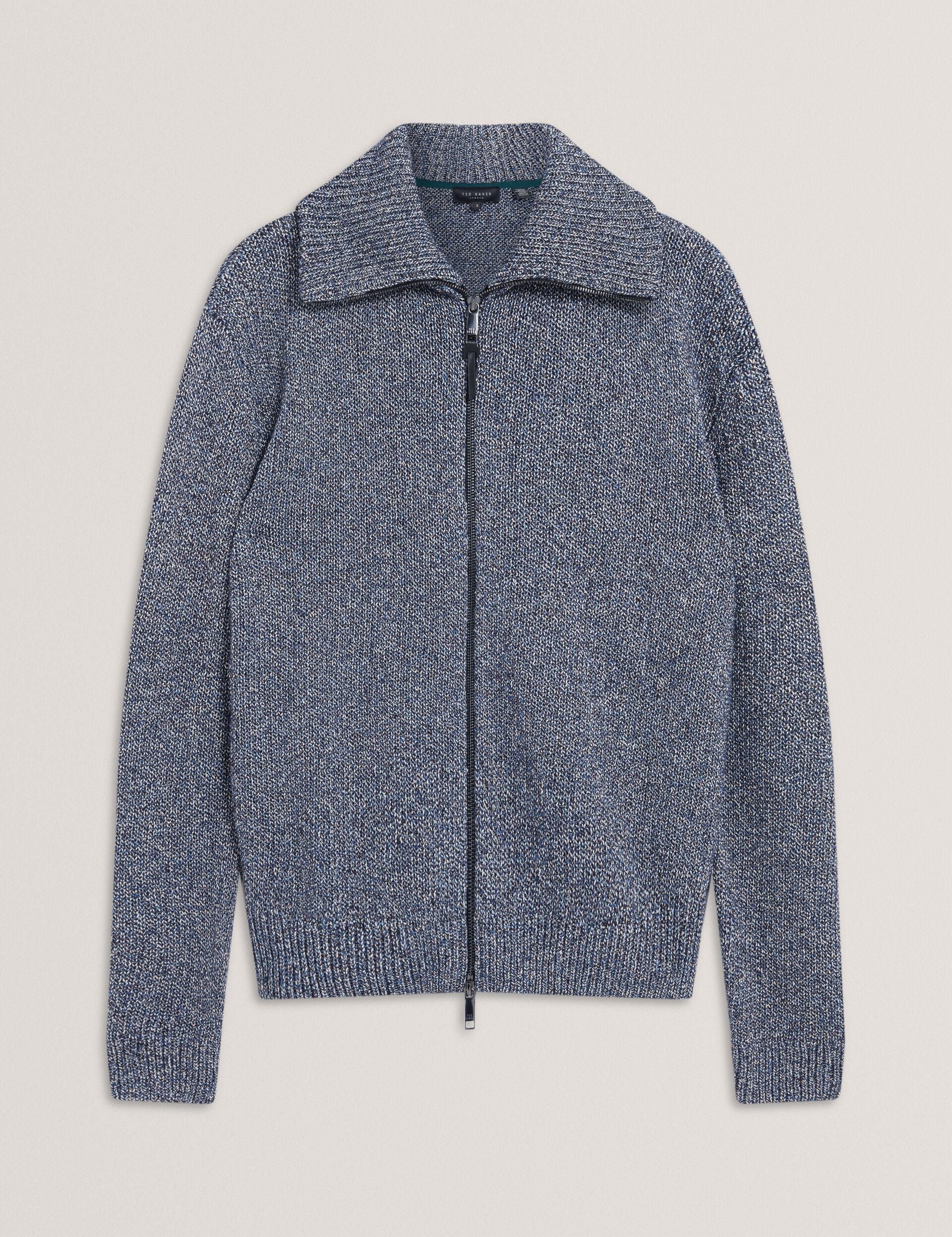 Ted Baker Varink Twisted Yarn Knit Zipthrough Jumper