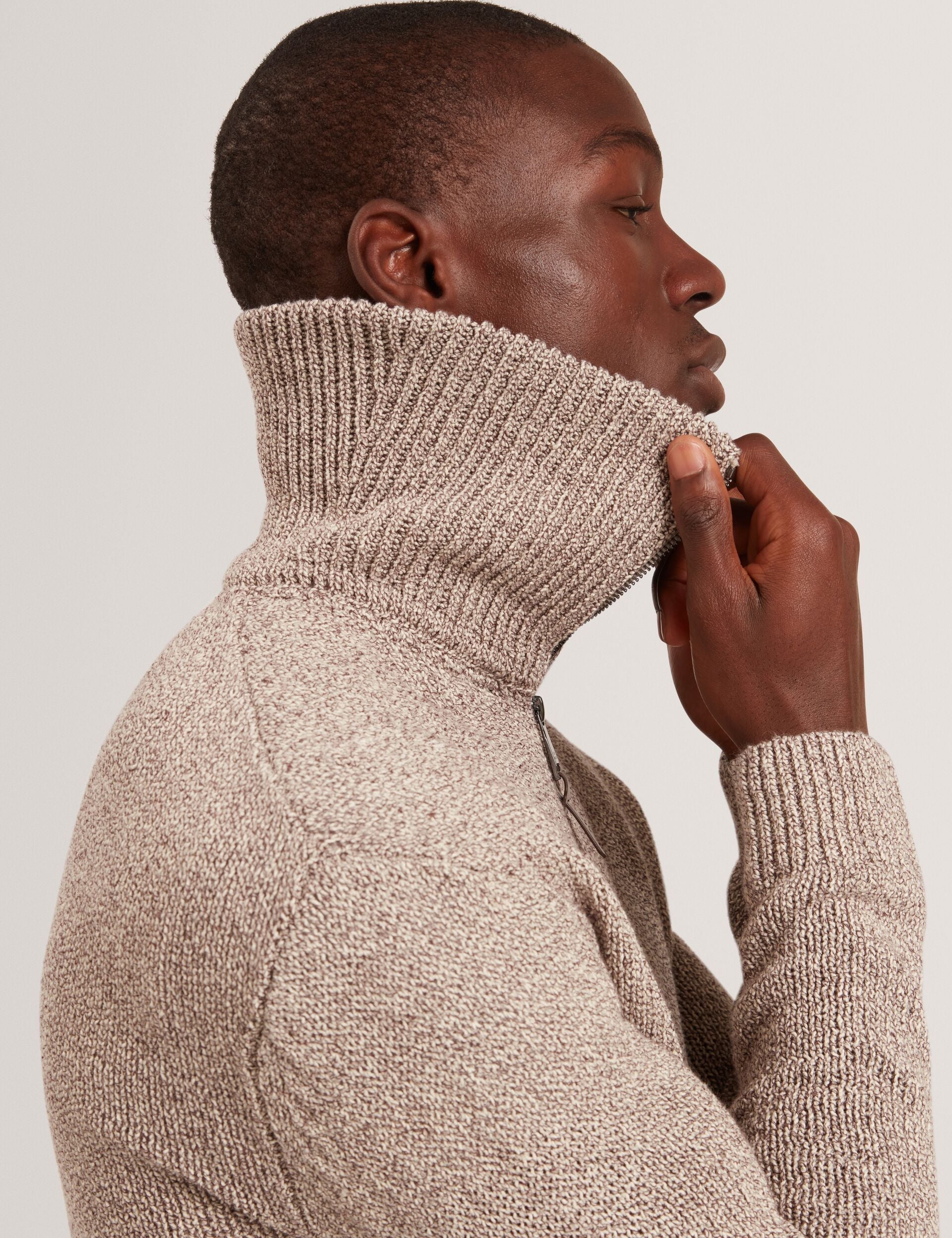 Ted Baker Varink Twisted Yarn Knit Zipthrough Jumper