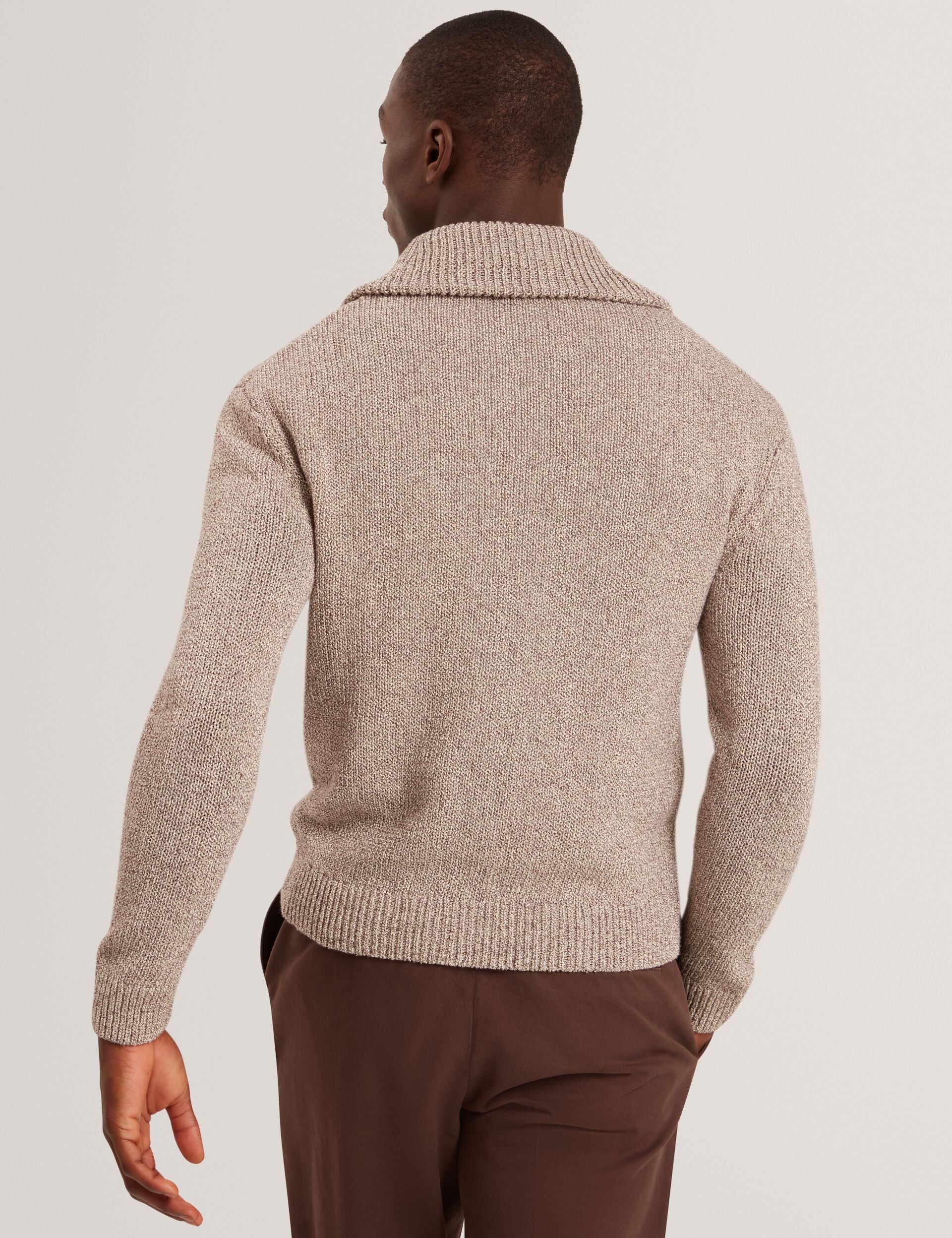 Ted Baker Varink Twisted Yarn Knit Zipthrough Jumper