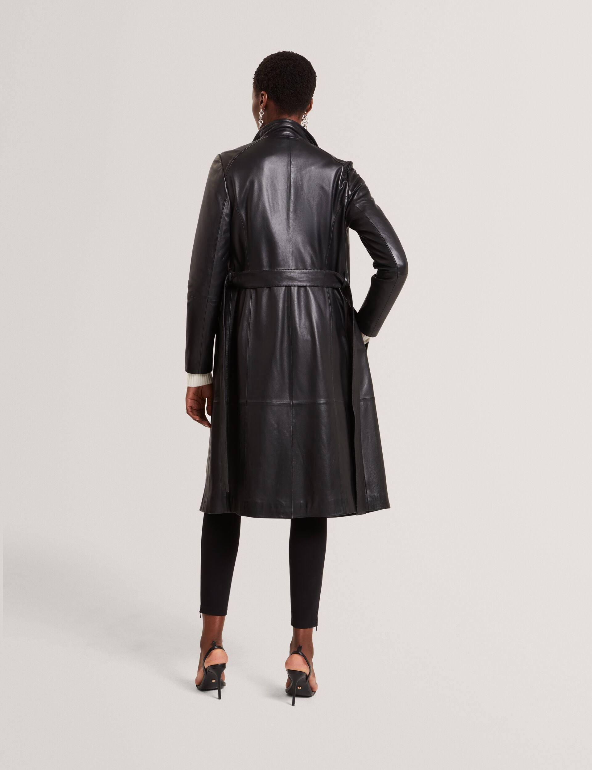 Ted Baker Rosmia Leather Belted Midi Wrap Coat Women's