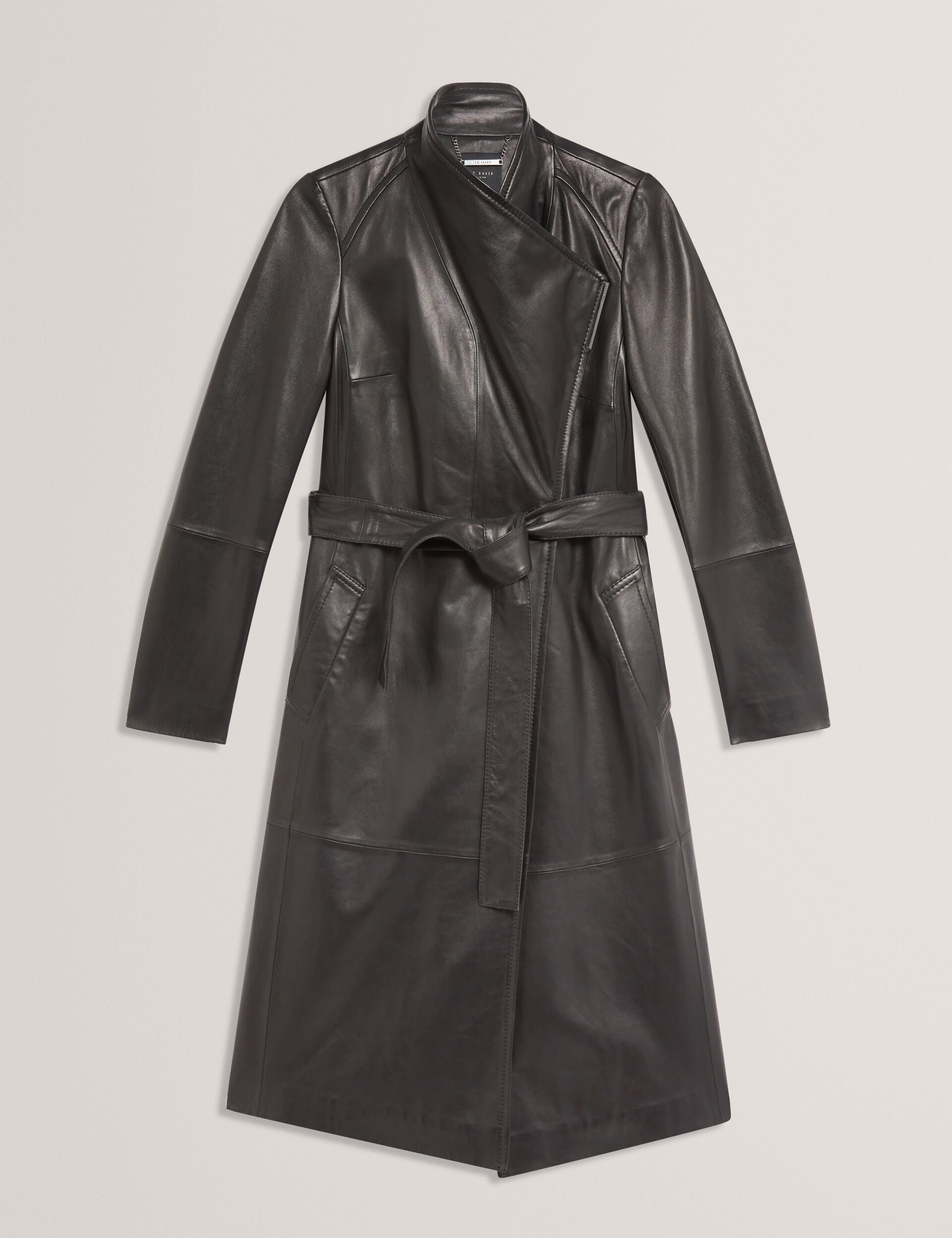 Ted Baker Rosmia Leather Belted Midi Wrap Coat Women's
