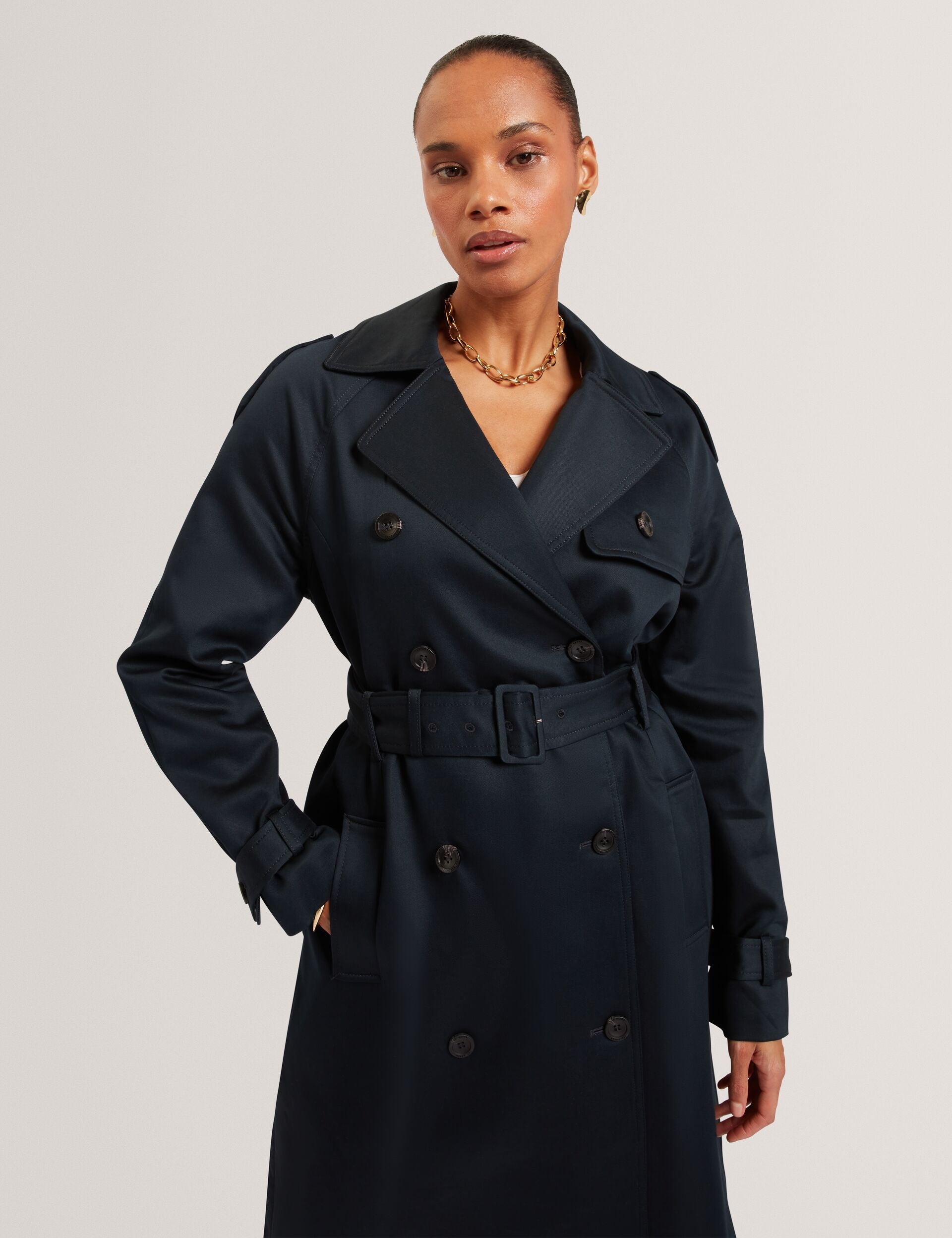 Ted Baker Kinmo Belted Cotton Midi Trench Coat Women's