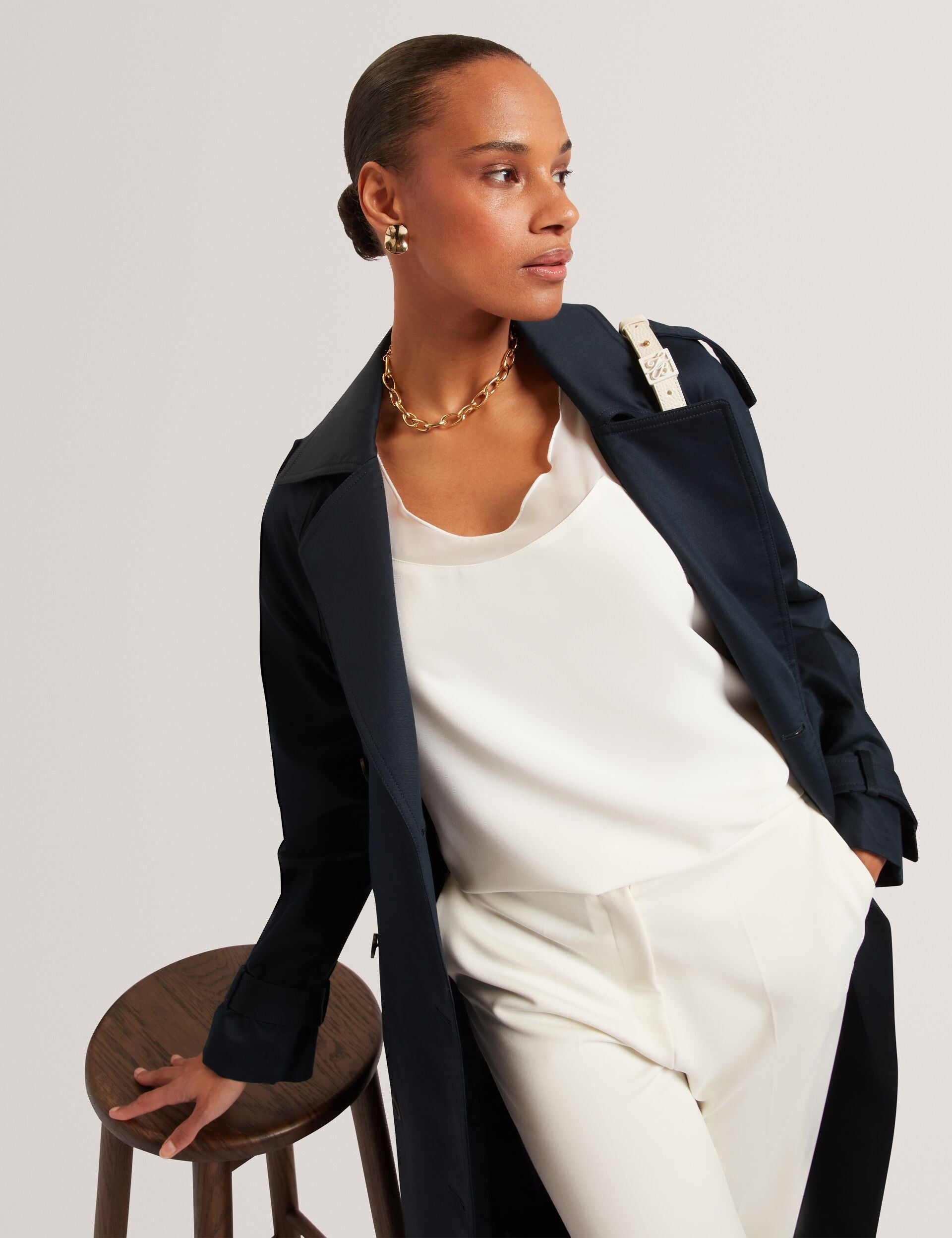 Ted Baker Kinmo Belted Cotton Midi Trench Coat Women's