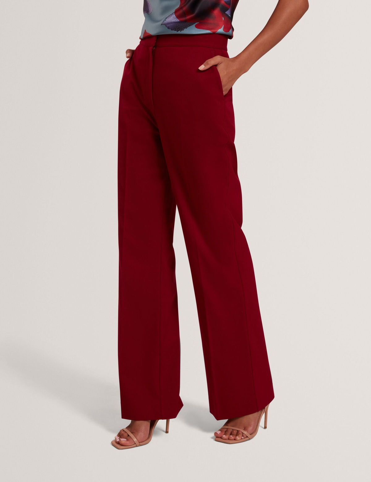 Ted Baker Lymat Tailored Flared Wool Blend Trousers Women's