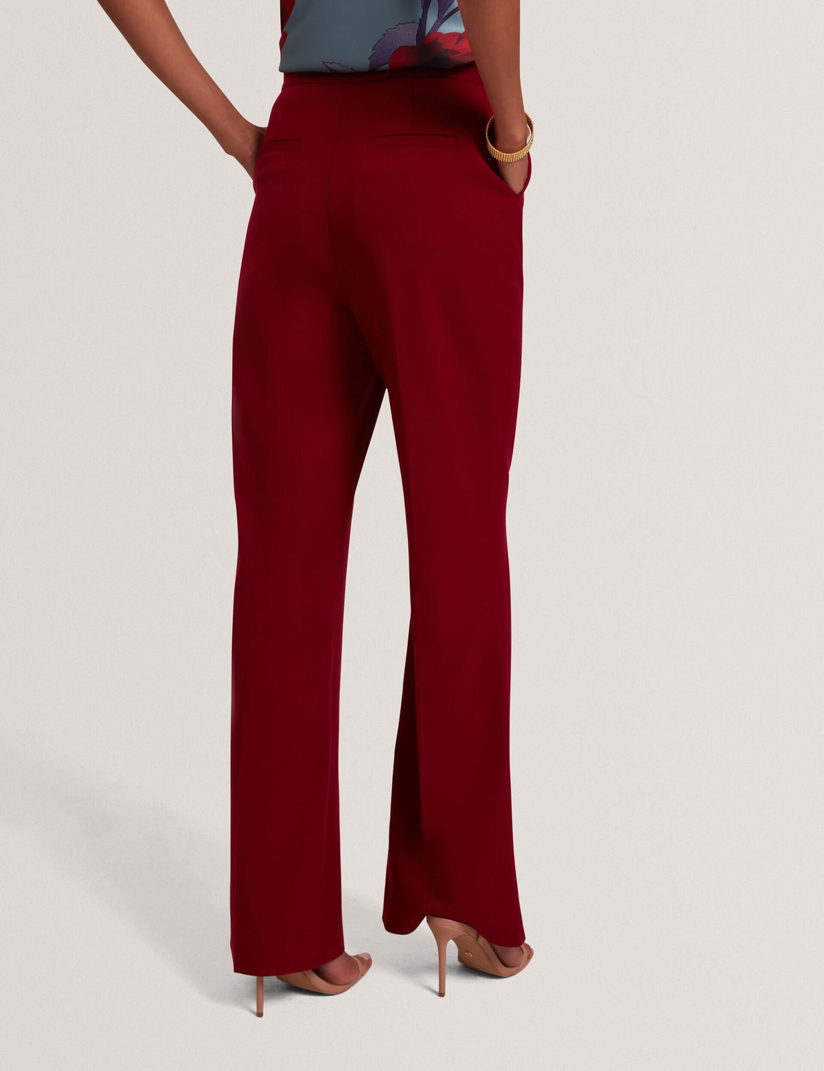 Ted Baker Lymat Tailored Flared Wool Blend Trousers Women's