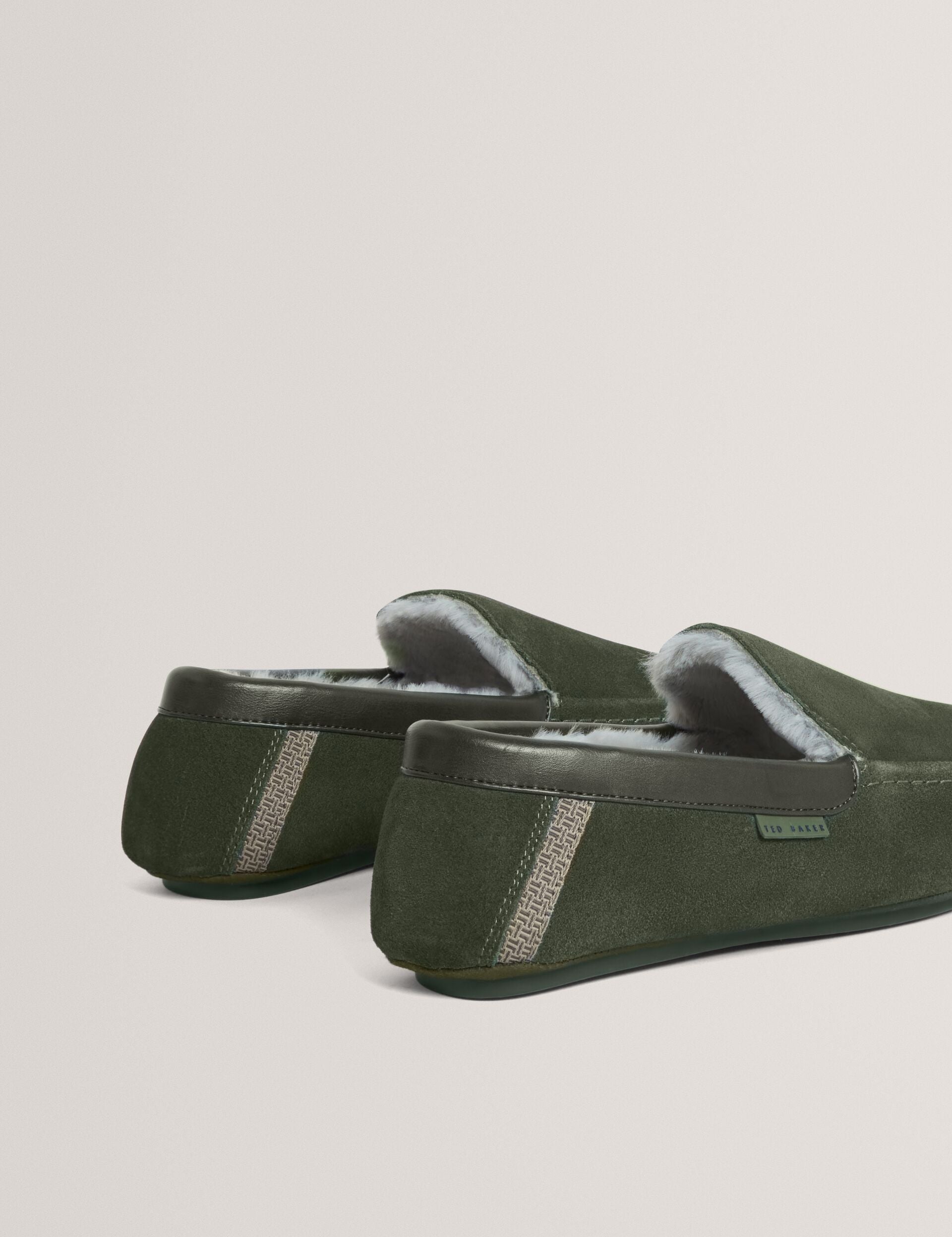 Ted Baker Vallant Suede Leather Moccasin Slippers